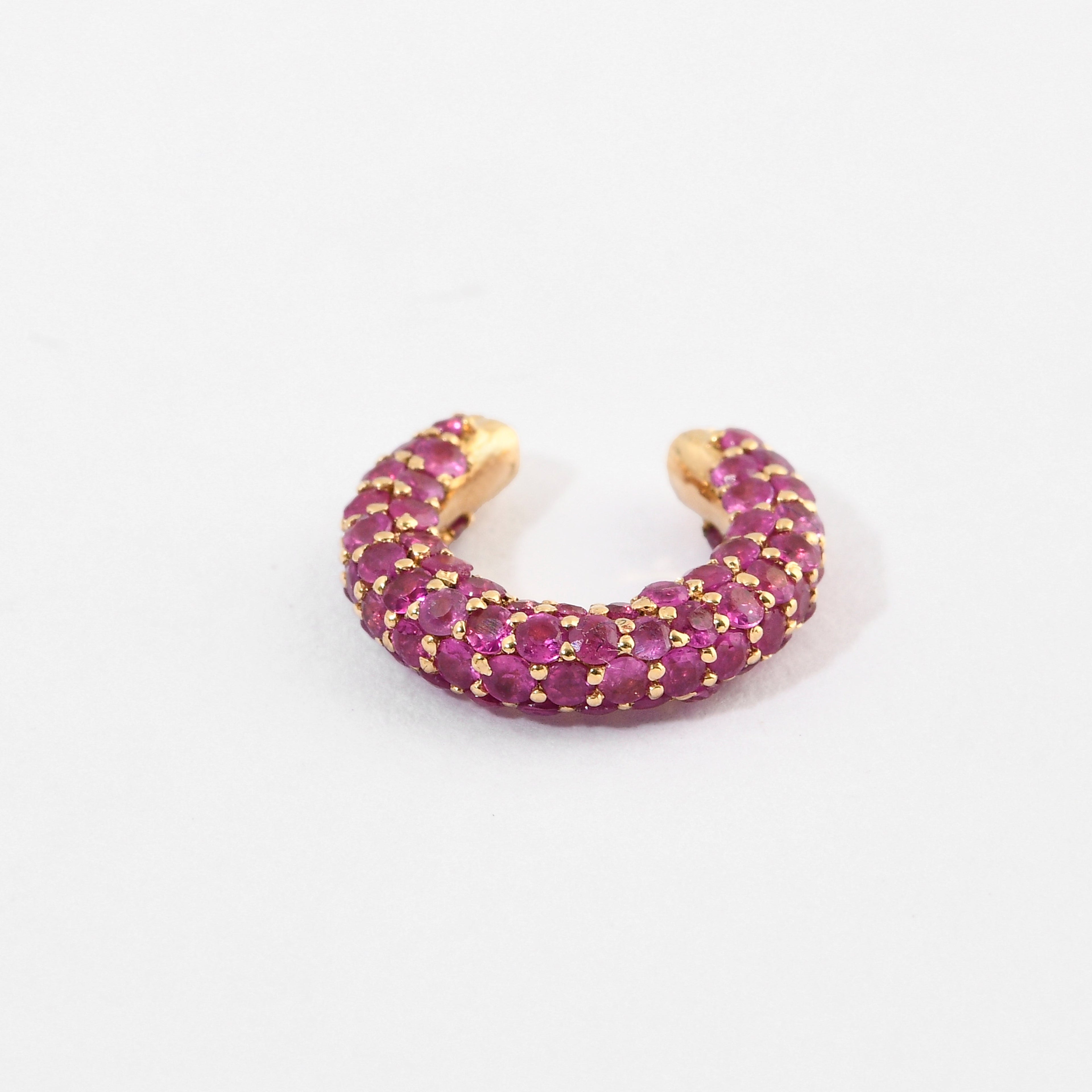 Pink Sapphire Jumbo Pave Ear Cuff