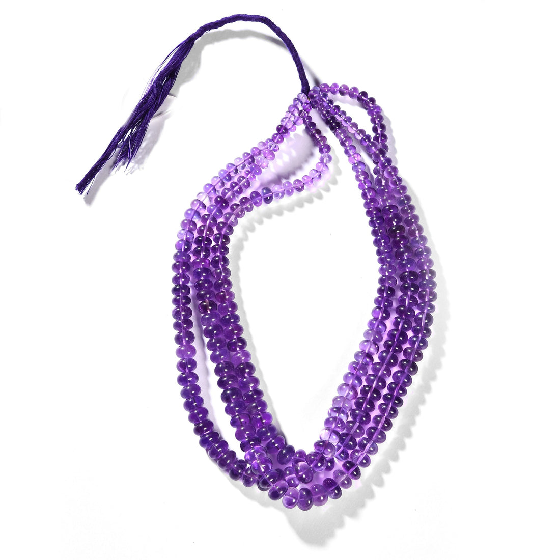 AMETHYST PLAIN ROUNDEL LIGHT 5-9.5 MM - 1 STRAND - 40 CM