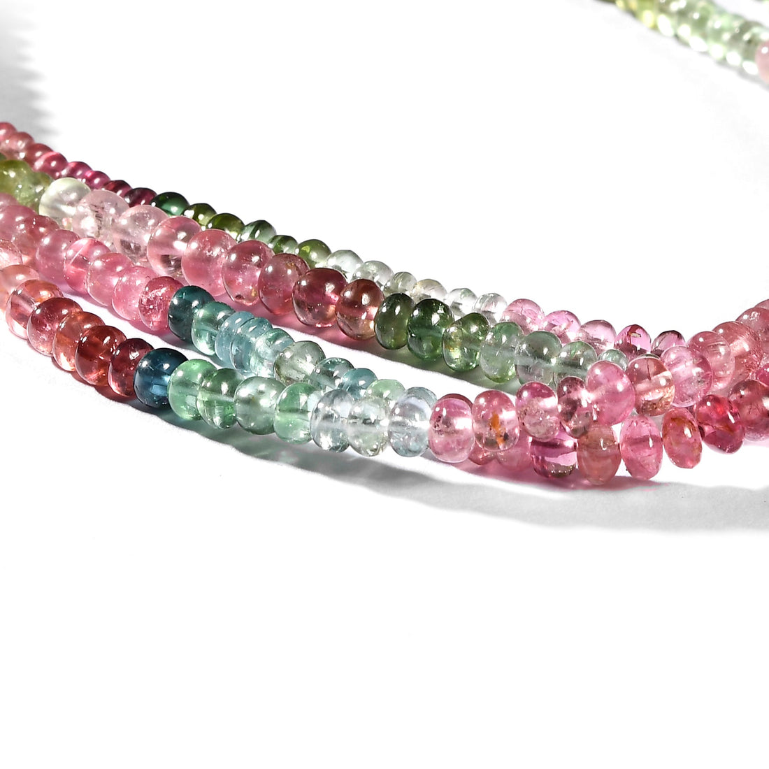 TOURMALINE MULTI PLAIN ROUNDEL 4 - 4.5 MM - 1 STRAND - 40 CM