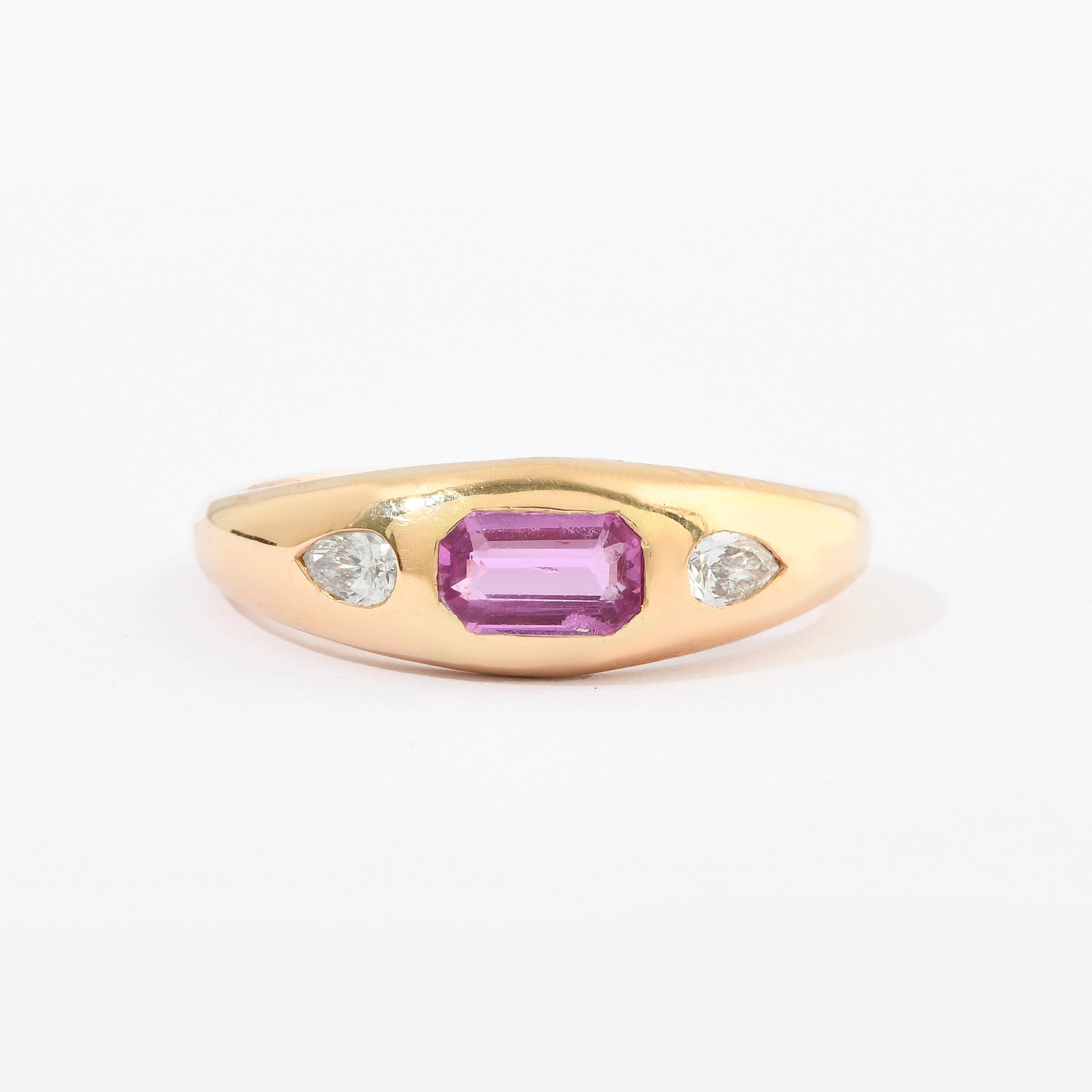 Pink Sapphire &amp; Diamond Chunky Ring