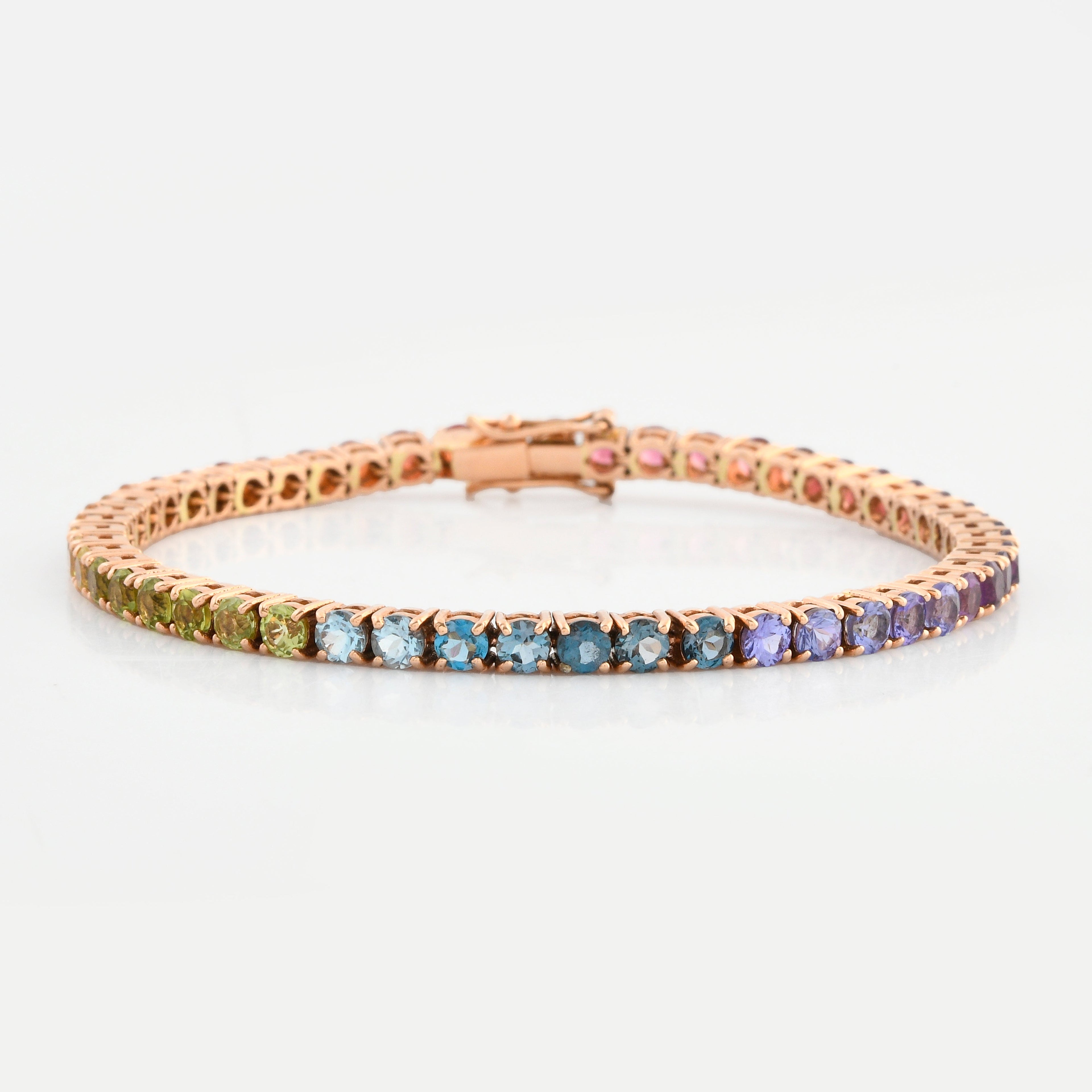 Rainbow Sapphire Round Tennis Bracelet