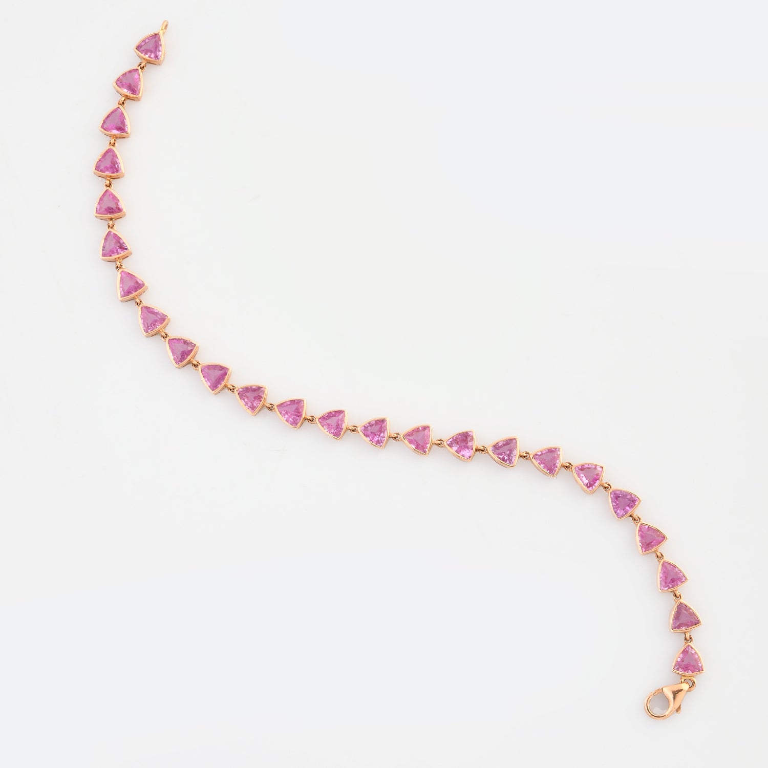 Pink Sapphire Trillion Rose Cut Bracelet