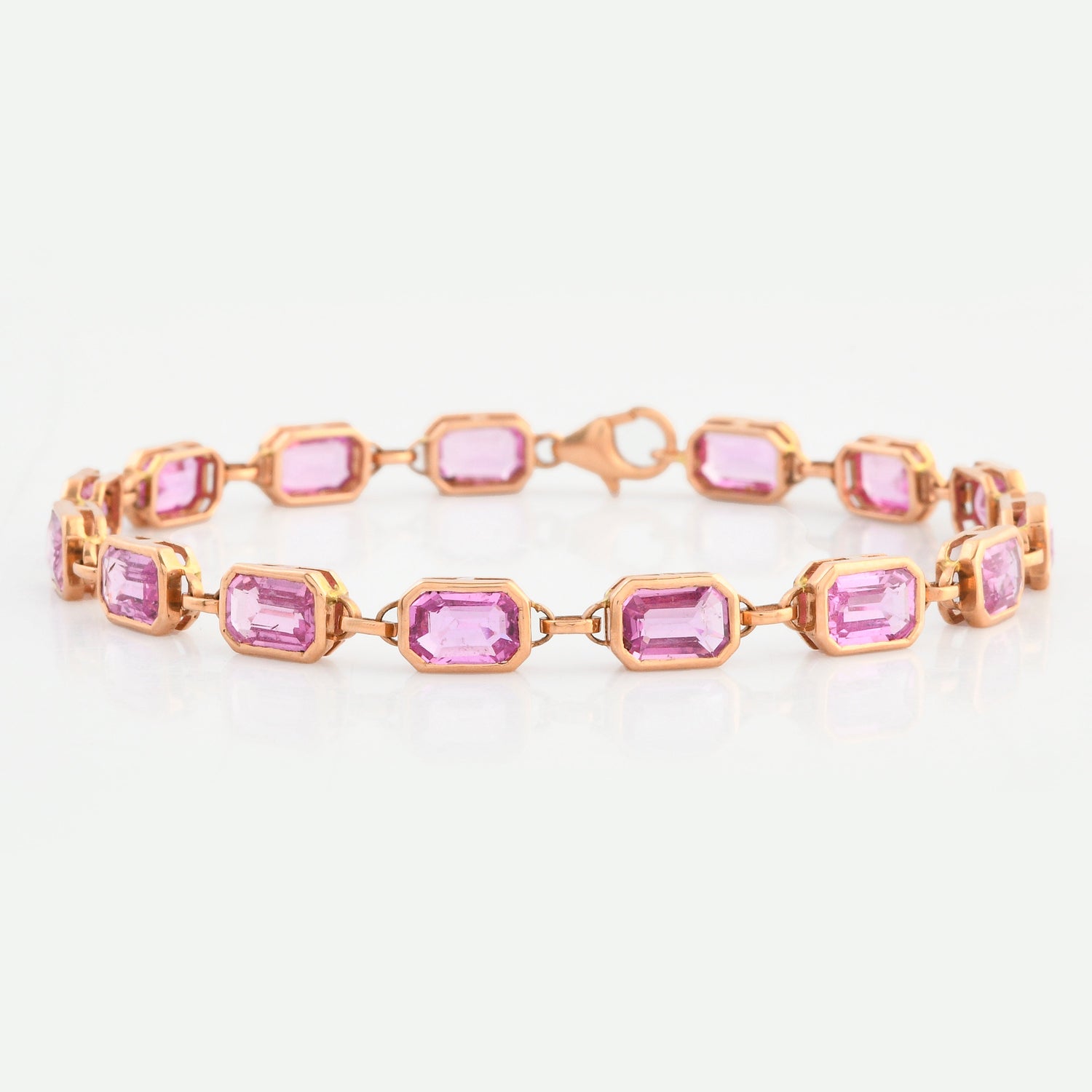 Pink Sapphire Rose Cut Bracelet