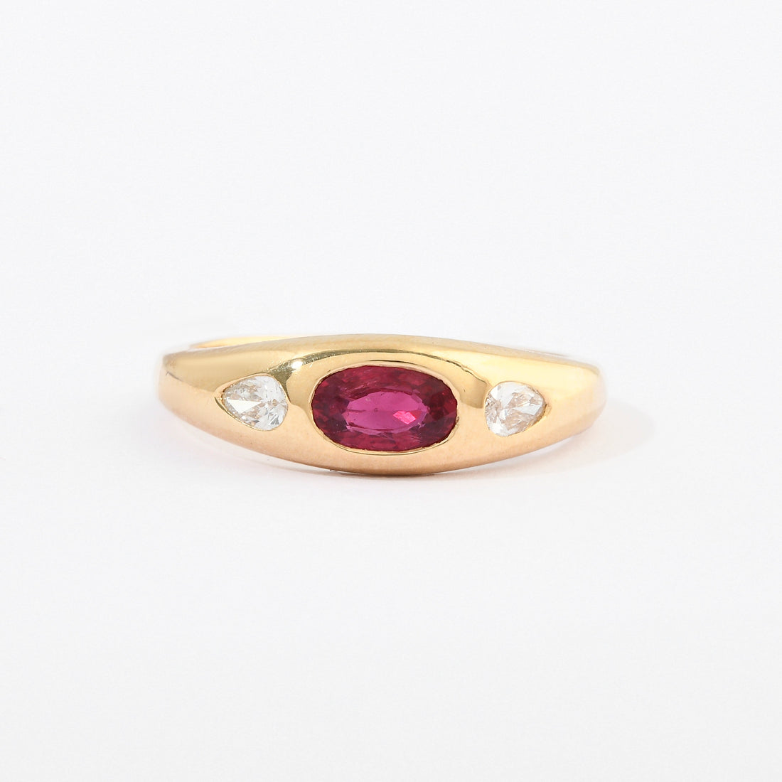 Ruby &amp; Diamond Chunky Oval Ring