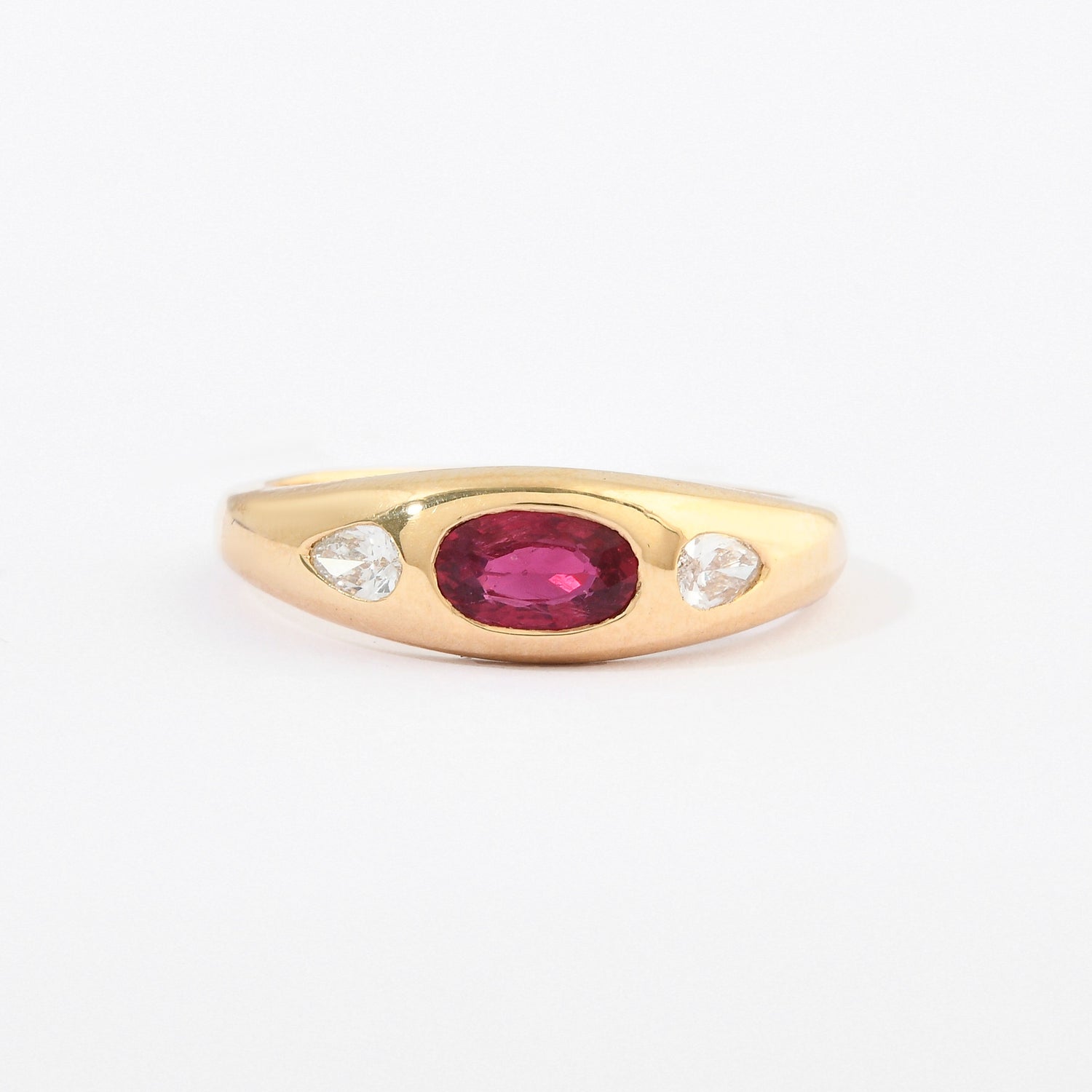 Ruby &amp; Diamond Chunky Oval Ring