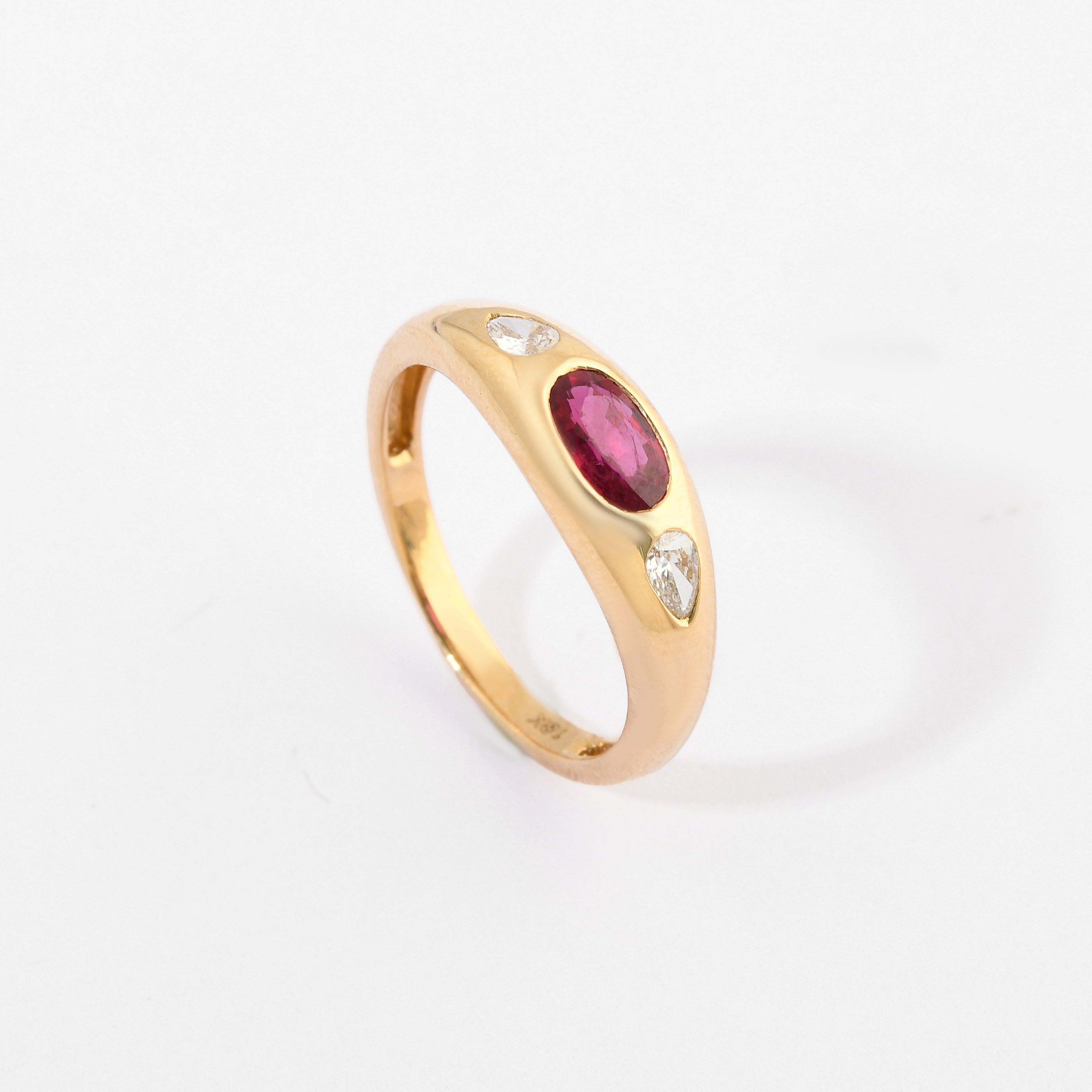 Ruby &amp; Diamond Chunky Oval Ring