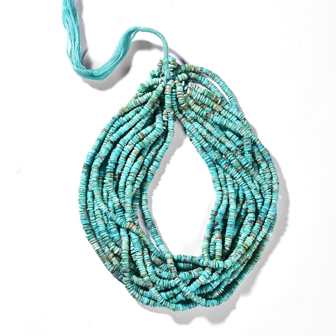 NATURAL TURQUOISE HEISHI 5-6 MM - 1 STRAND - 40 CM