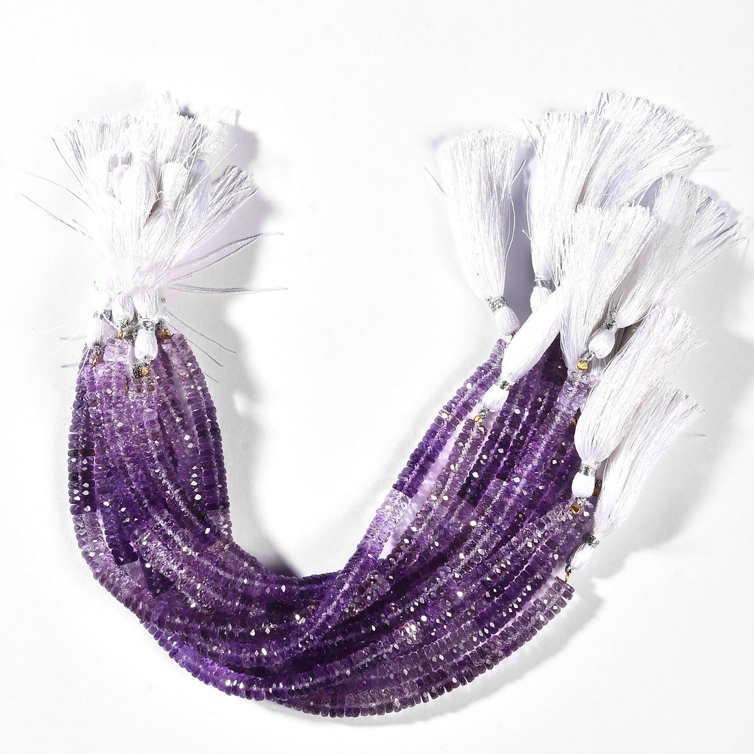 AMETHYST GRADIENT HEISHI 6.5-7 MM - 1 STRAND - 20 CM