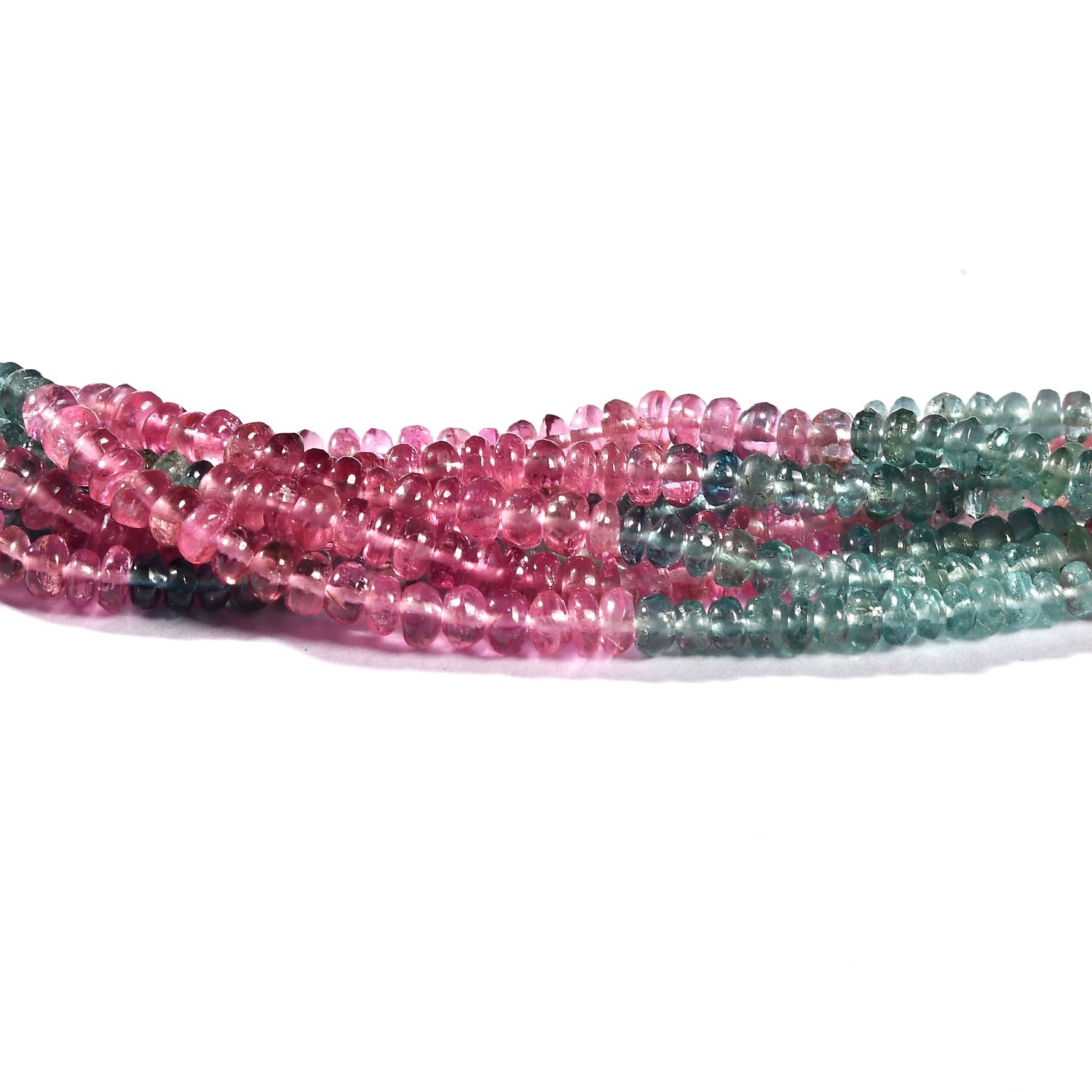 TOURMALINE MULTI PLAIN ROUNDEL 3 - 3.5 MM - 1 STRAND - 40 CM