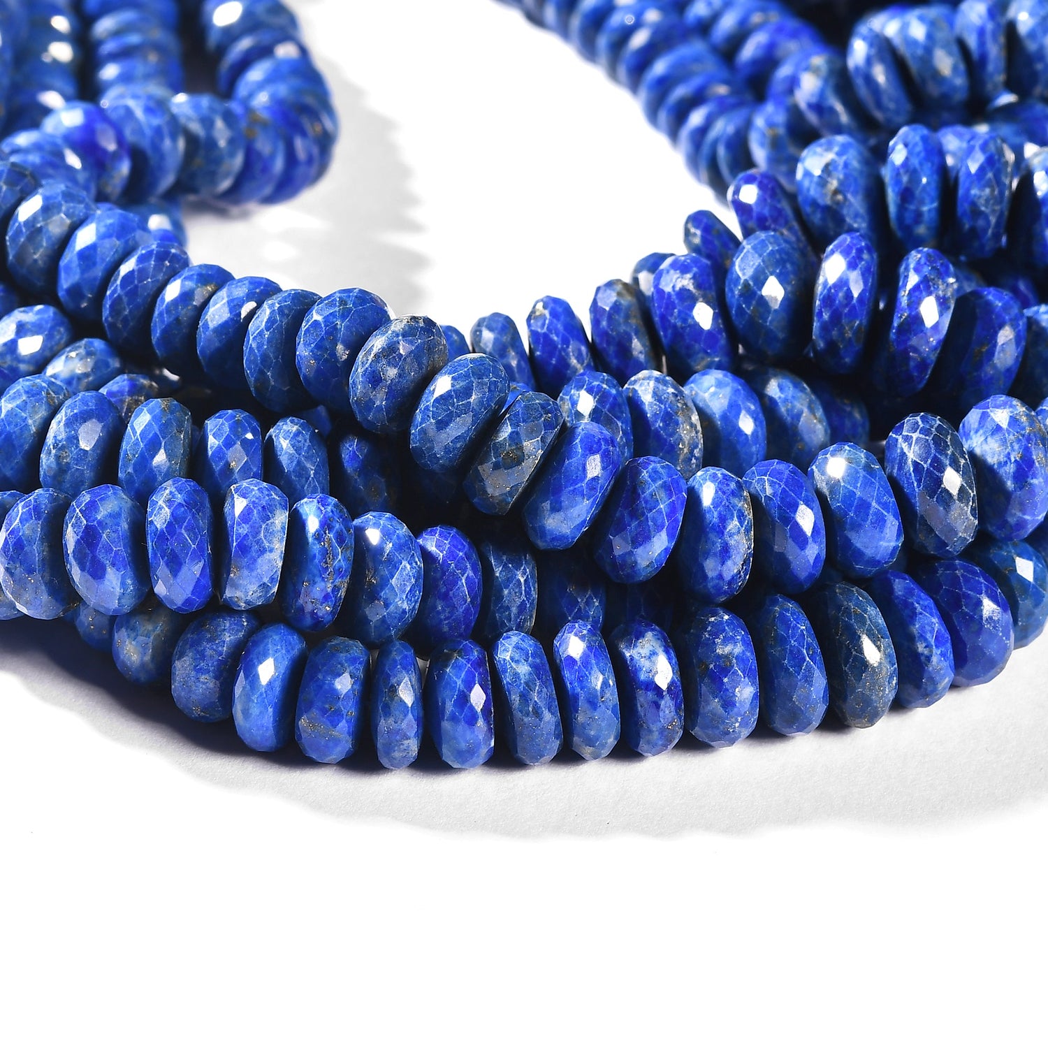 LAPIS LAZULI FACETED ROUNDEL 7-10 MM - 1 STRAND - 40 CM