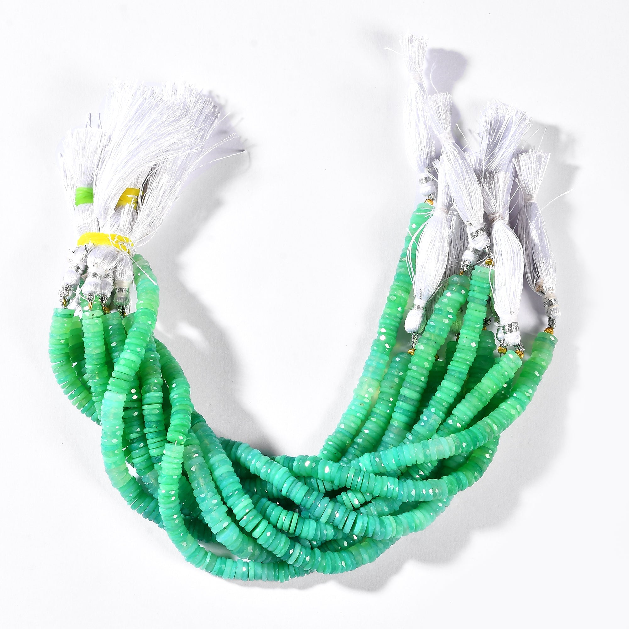 CHRYSOPRASE HEISHI 6.5-7 MM - 1 STRAND - 20 CM