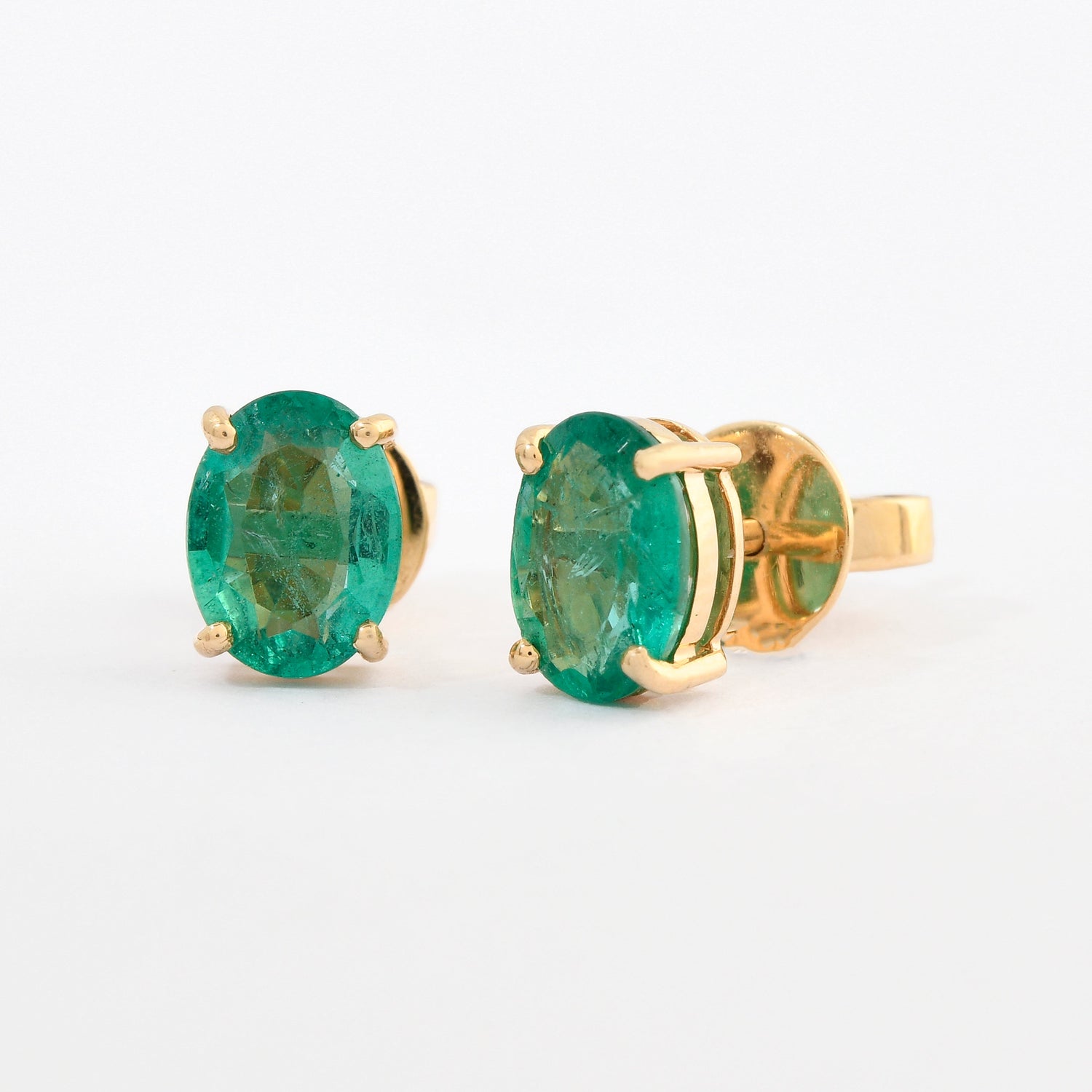 Emerald Oval Studs