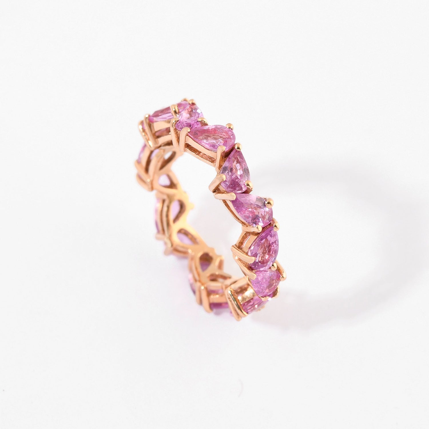 Pink Sapphire Mixed Shapes Eternity Band