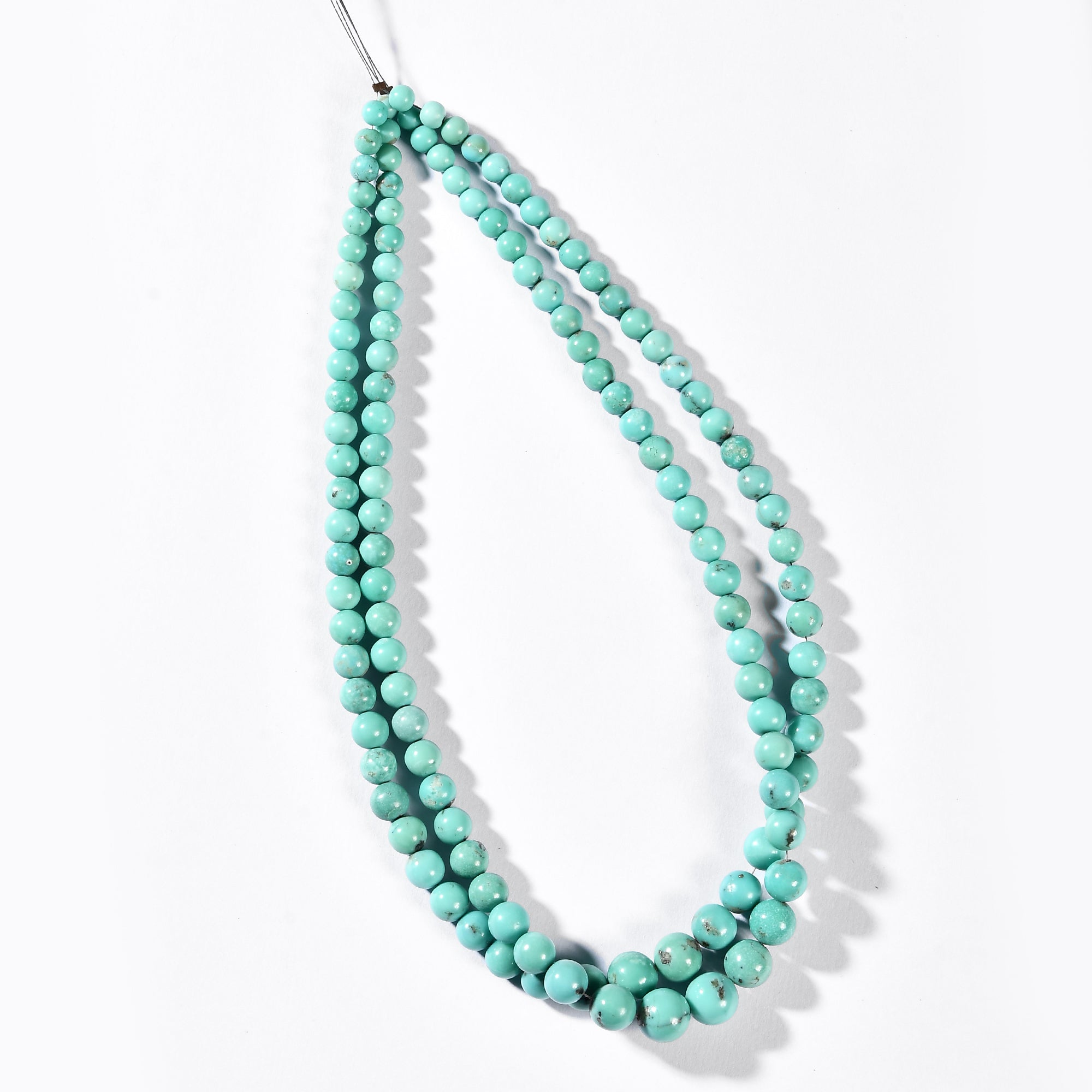 NATURAL TURQUOISE PLAIN ROUNDEL 5-10 MM - 1 STRAND - 40 CM