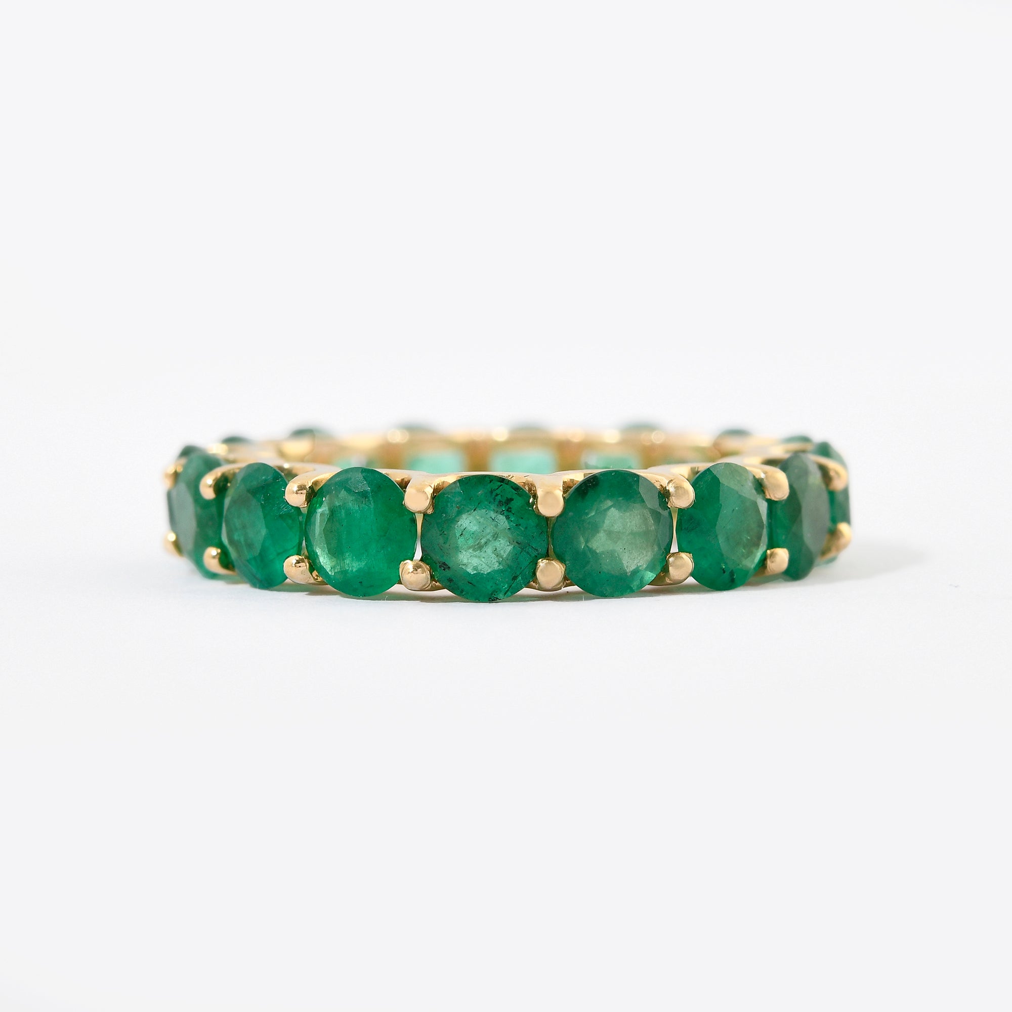 Emerald Oval Eternity Band