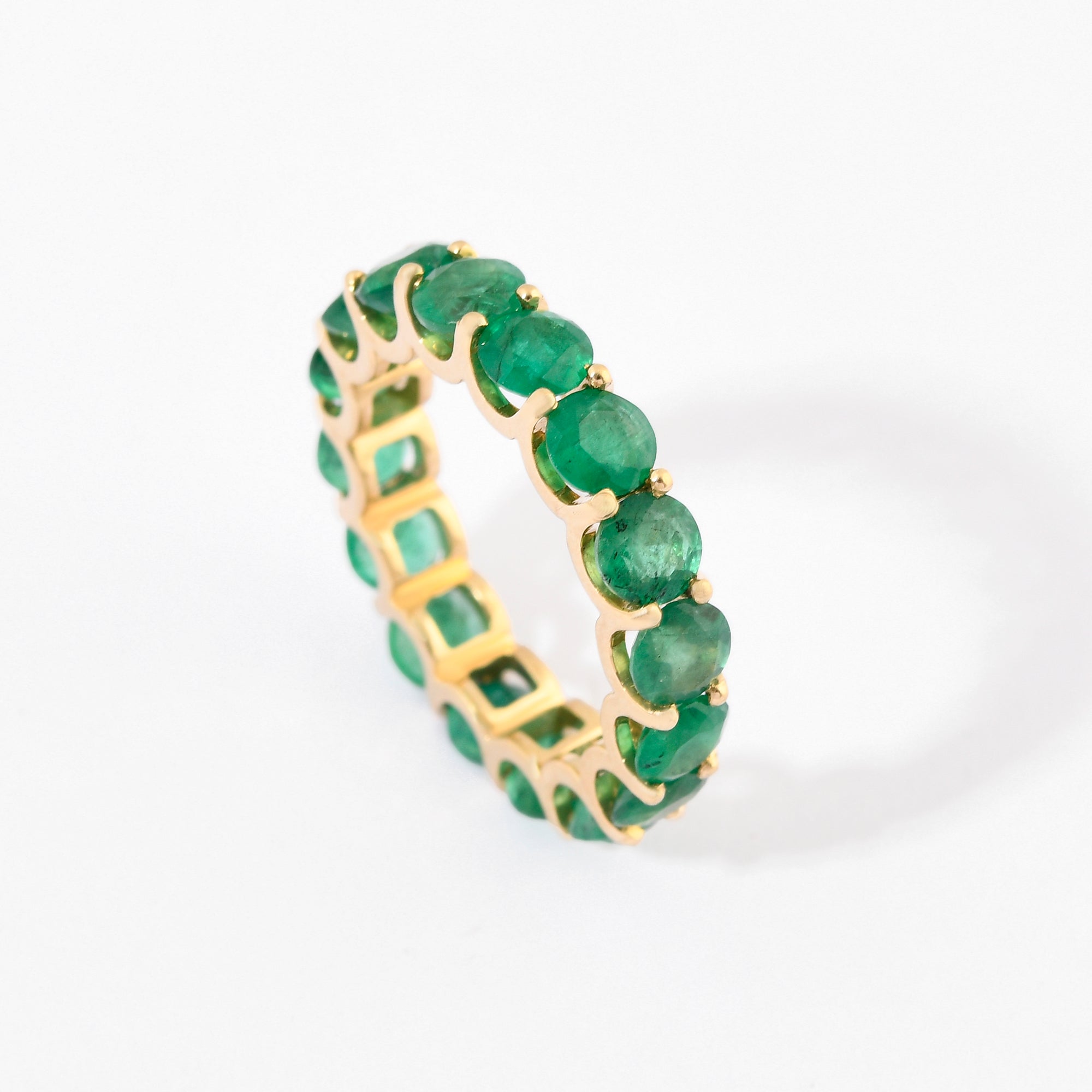 Emerald Oval Eternity Band