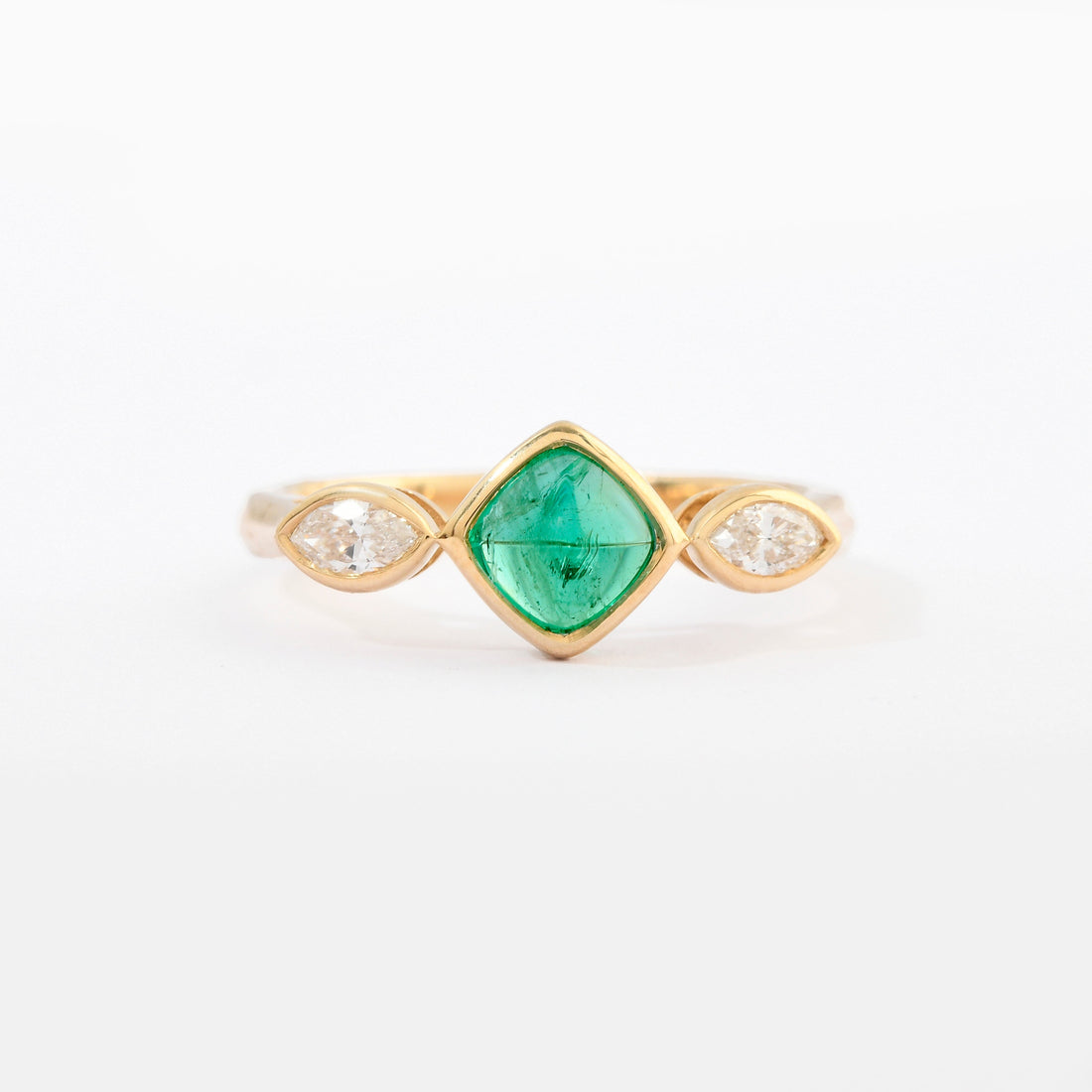 Emerald &amp; Diamond Aya Ring