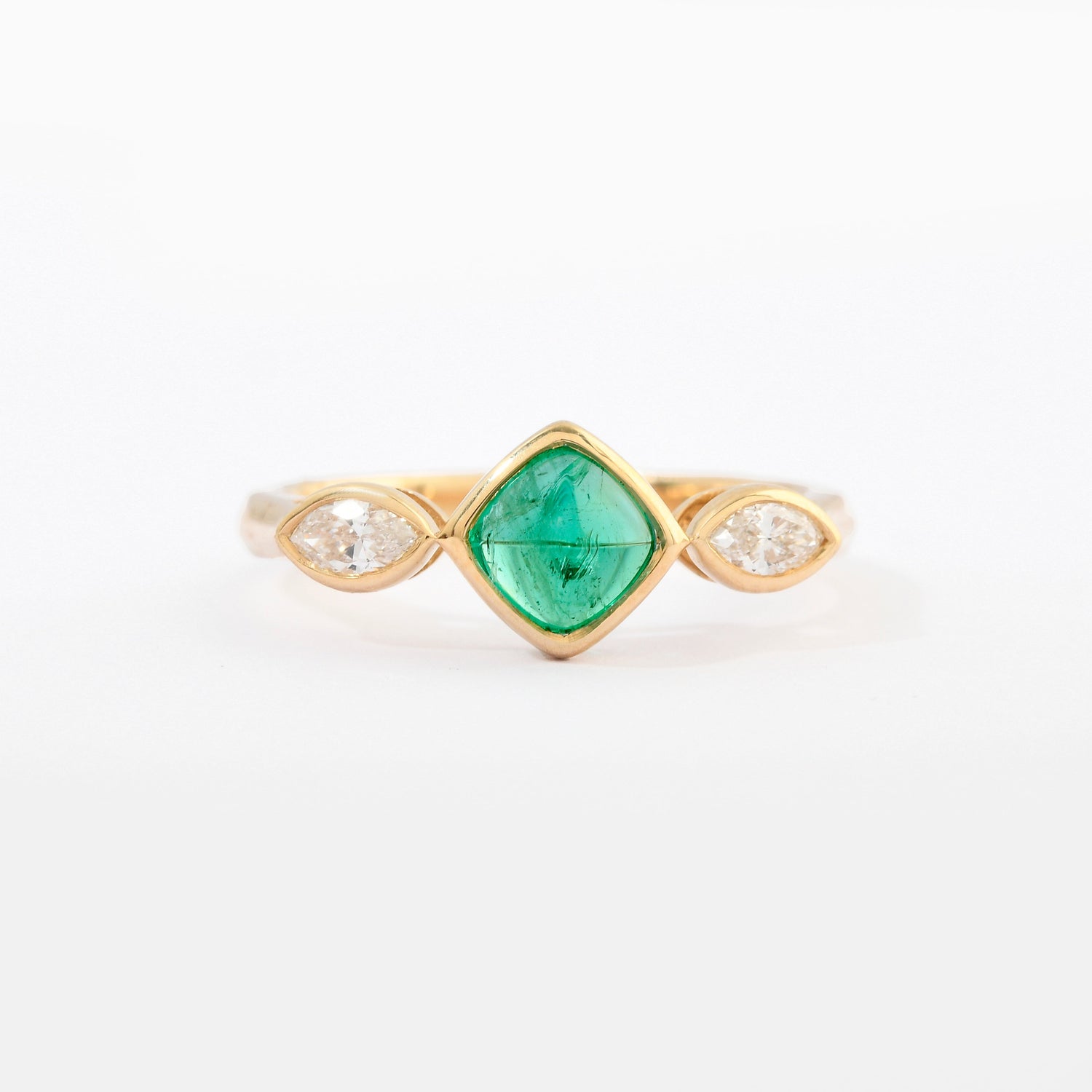 Emerald &amp; Diamond Aya Ring