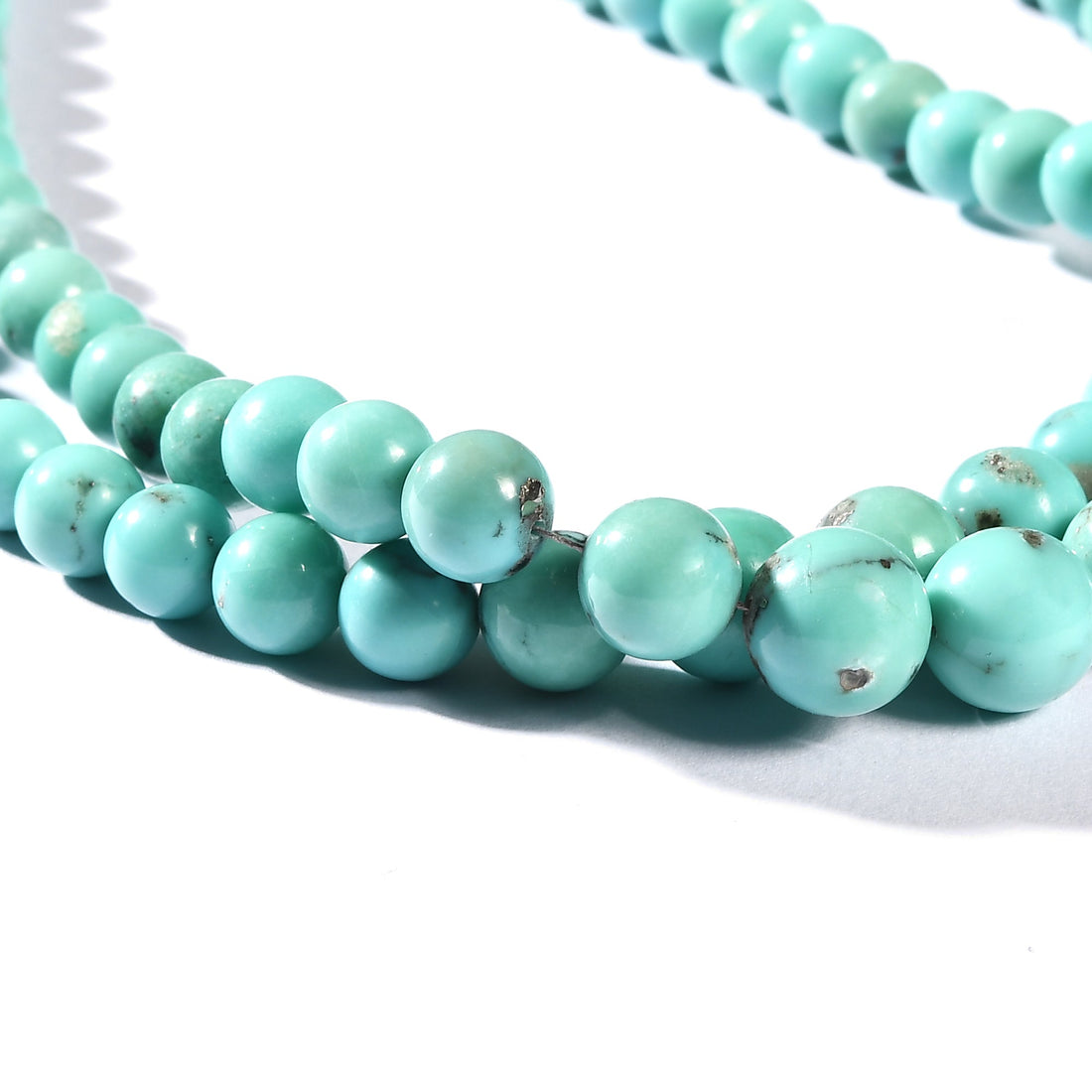 NATURAL TURQUOISE PLAIN ROUNDEL 5-10 MM - 1 STRAND - 40 CM