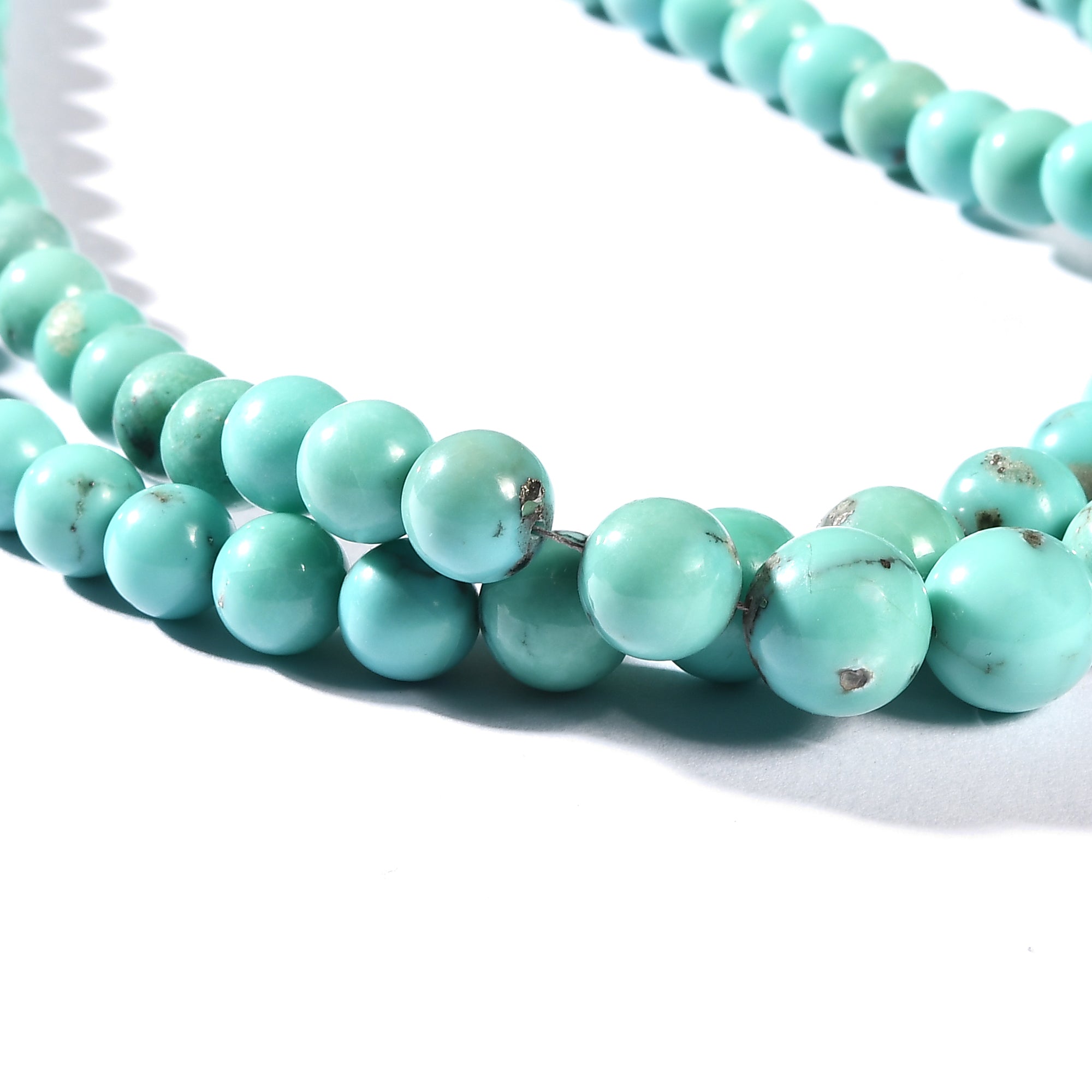 NATURAL TURQUOISE PLAIN ROUNDEL 5-10 MM - 1 STRAND - 40 CM