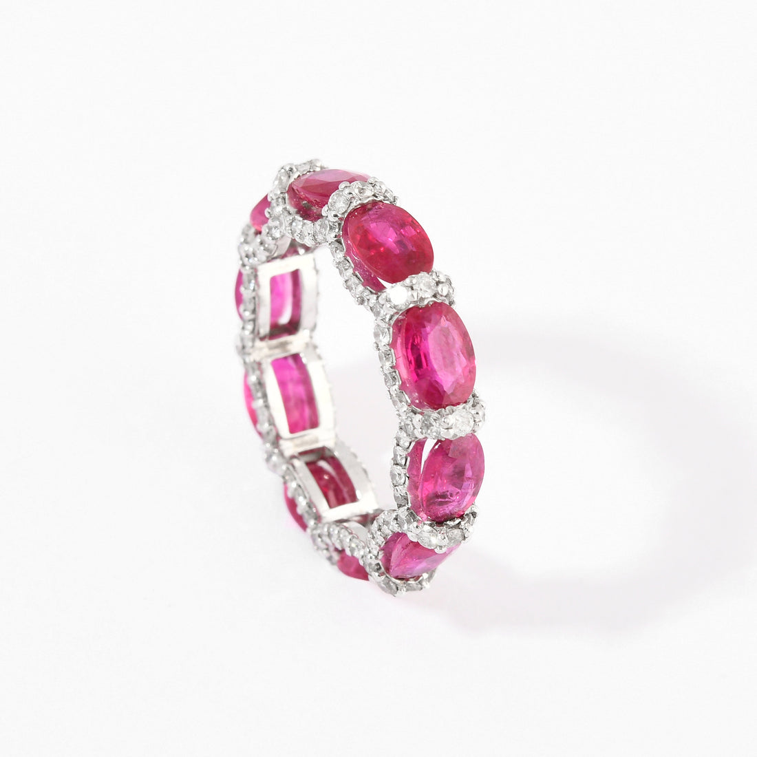 Ruby &amp; Diamond Oval Eternity Band