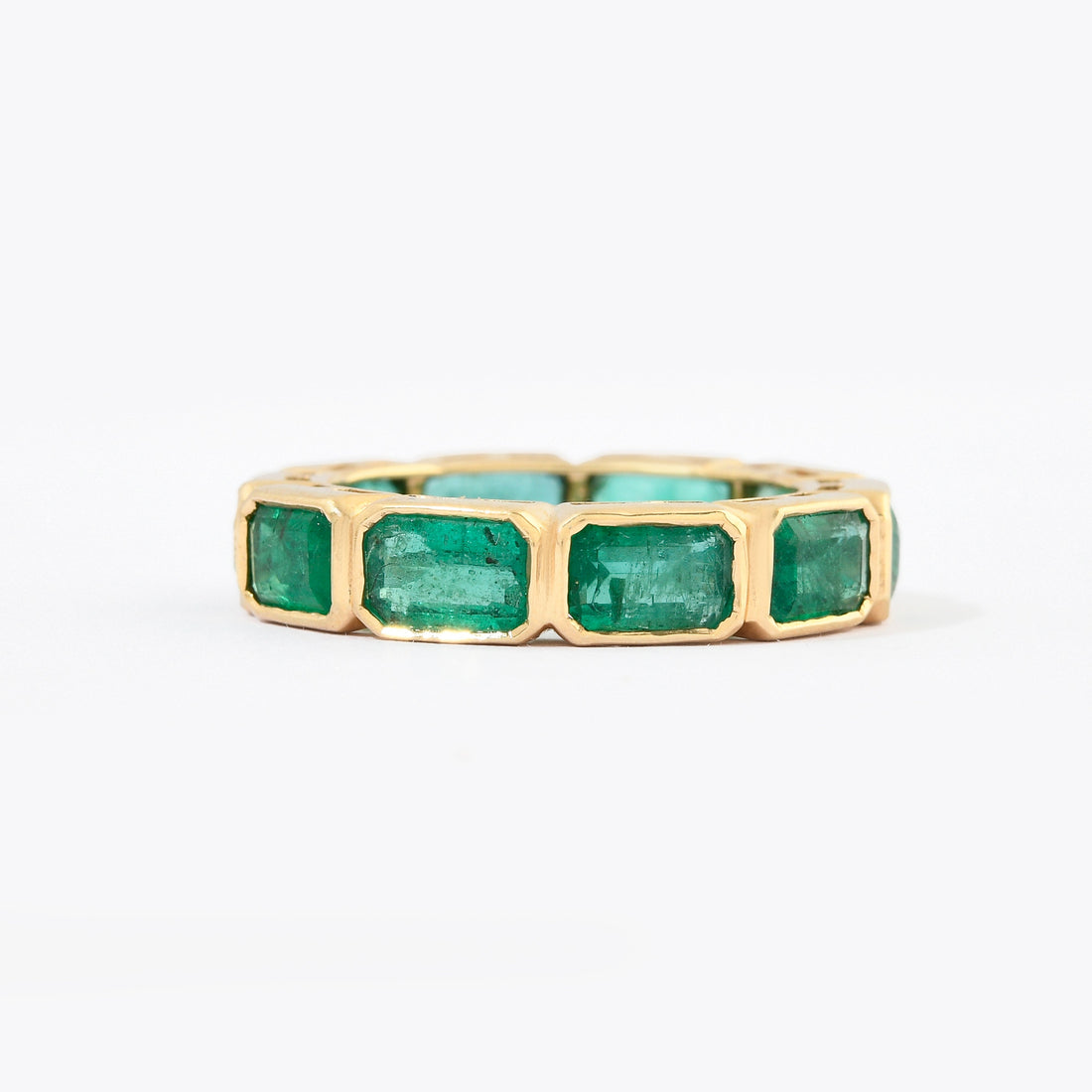 Emerald Bezel Set Eternity Band