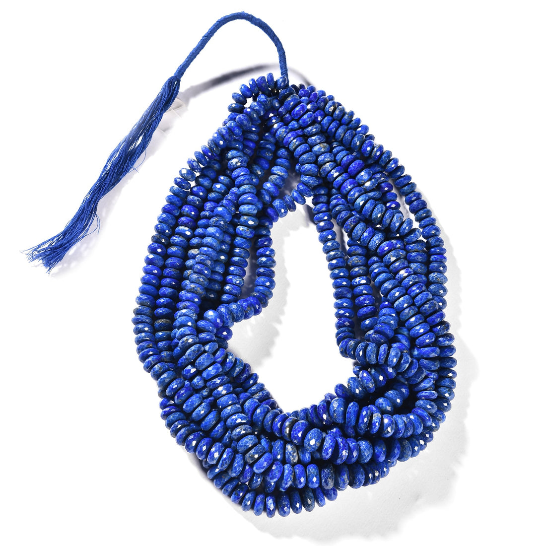 LAPIS LAZULI FACETED ROUNDEL 7-10 MM - 1 STRAND - 40 CM