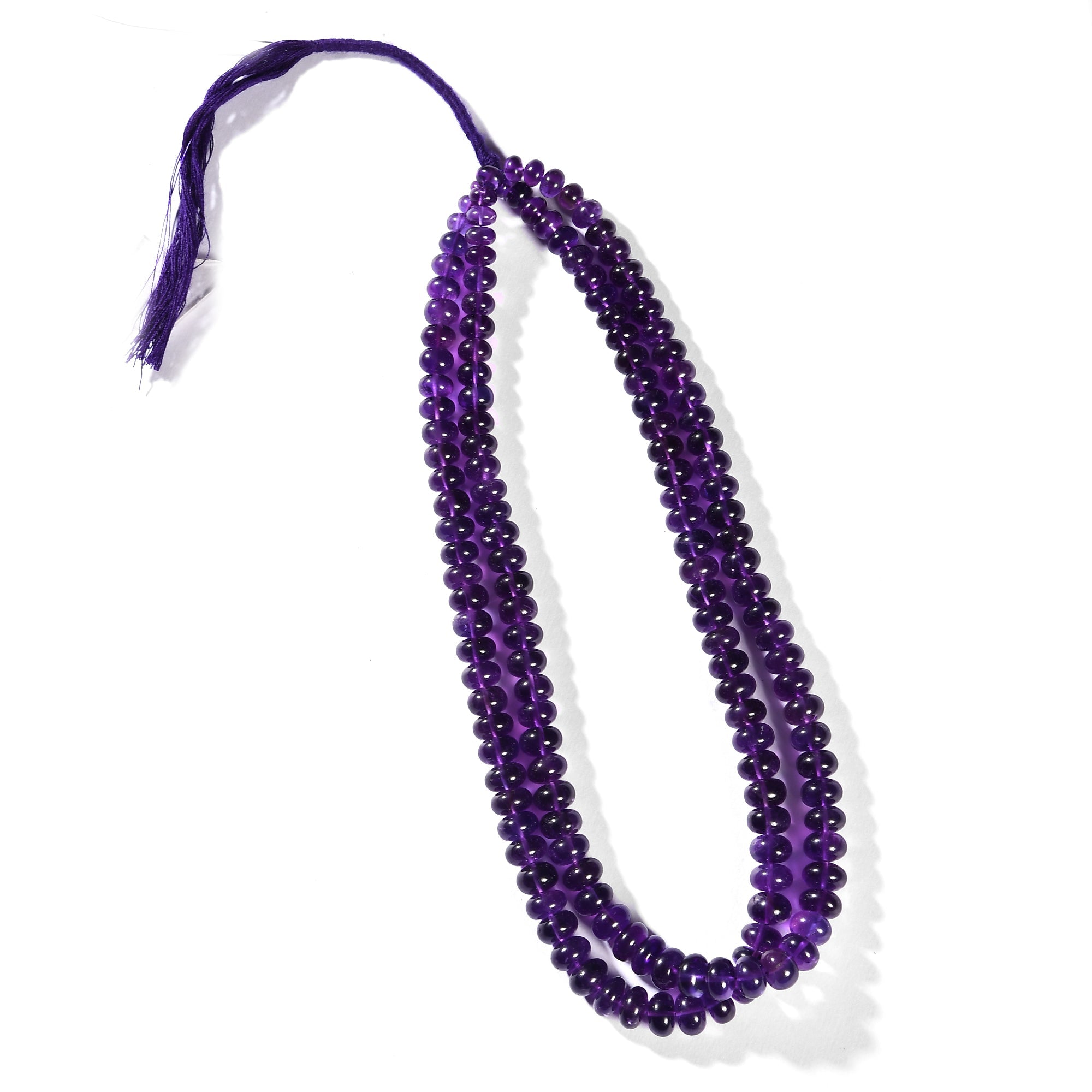 AMETHYST PLAIN ROUNDEL 5-9.5 MM - 1 STRAND - 40 CM