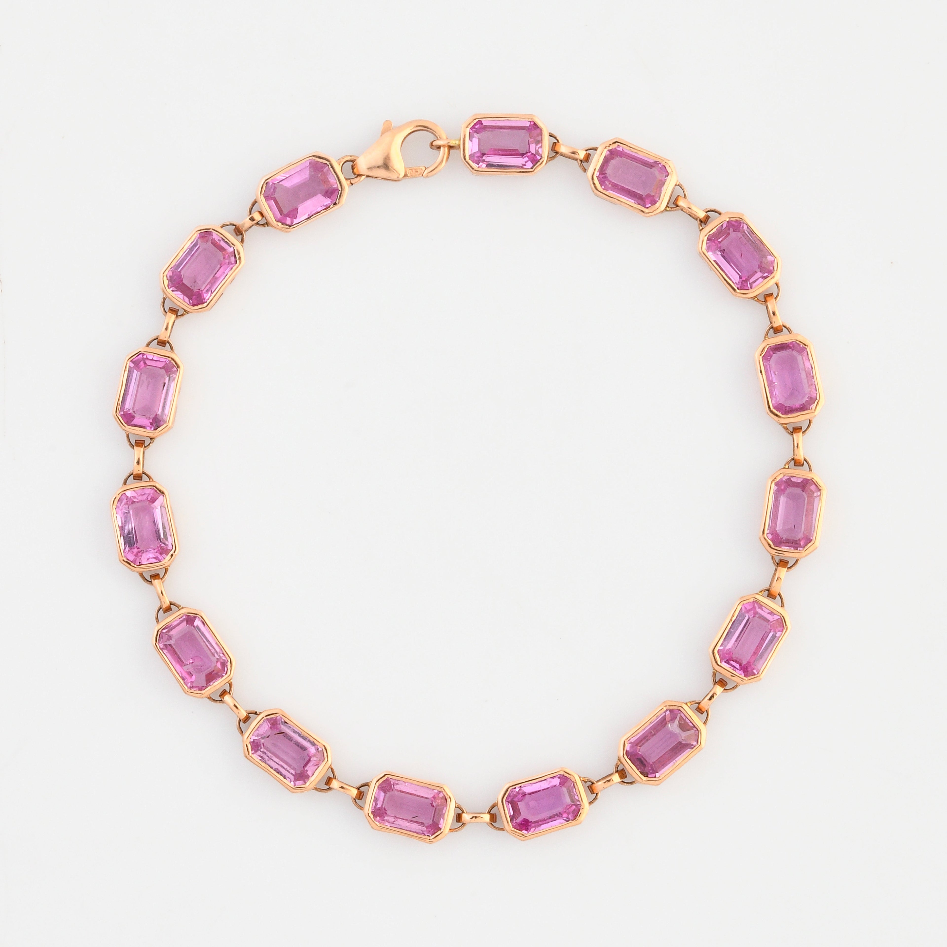 Pink Sapphire Rose Cut Bracelet