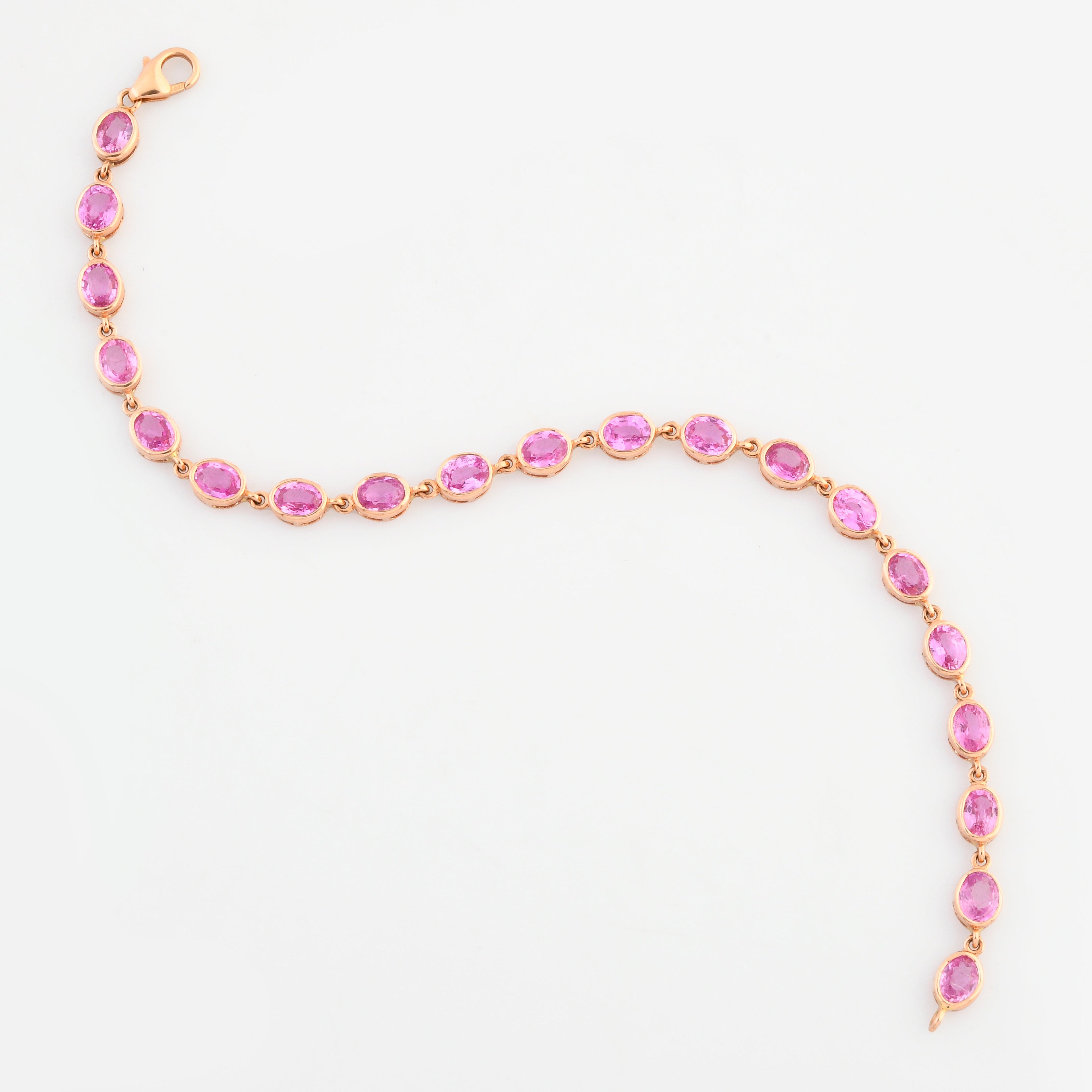 Pink Sapphire Oval Rose Cut Bracelet