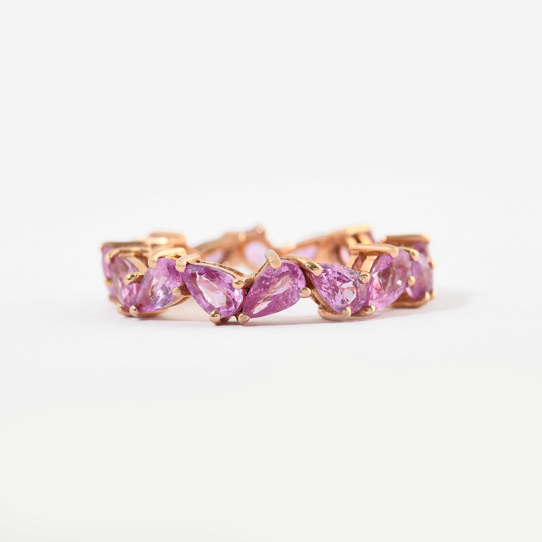 Pink Sapphire Mixed Shapes Eternity Band