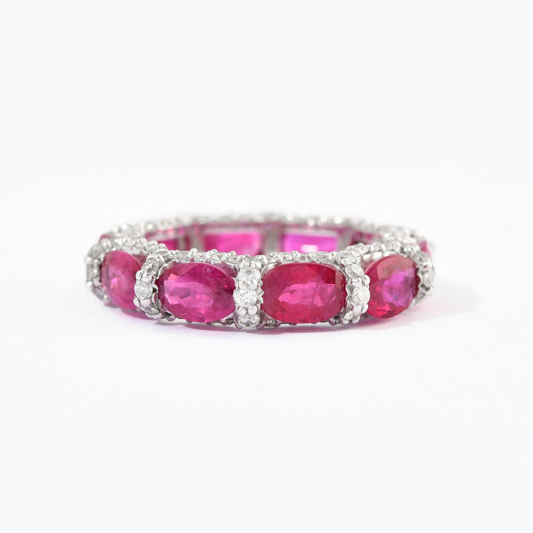 Ruby &amp; Diamond Oval Eternity Band