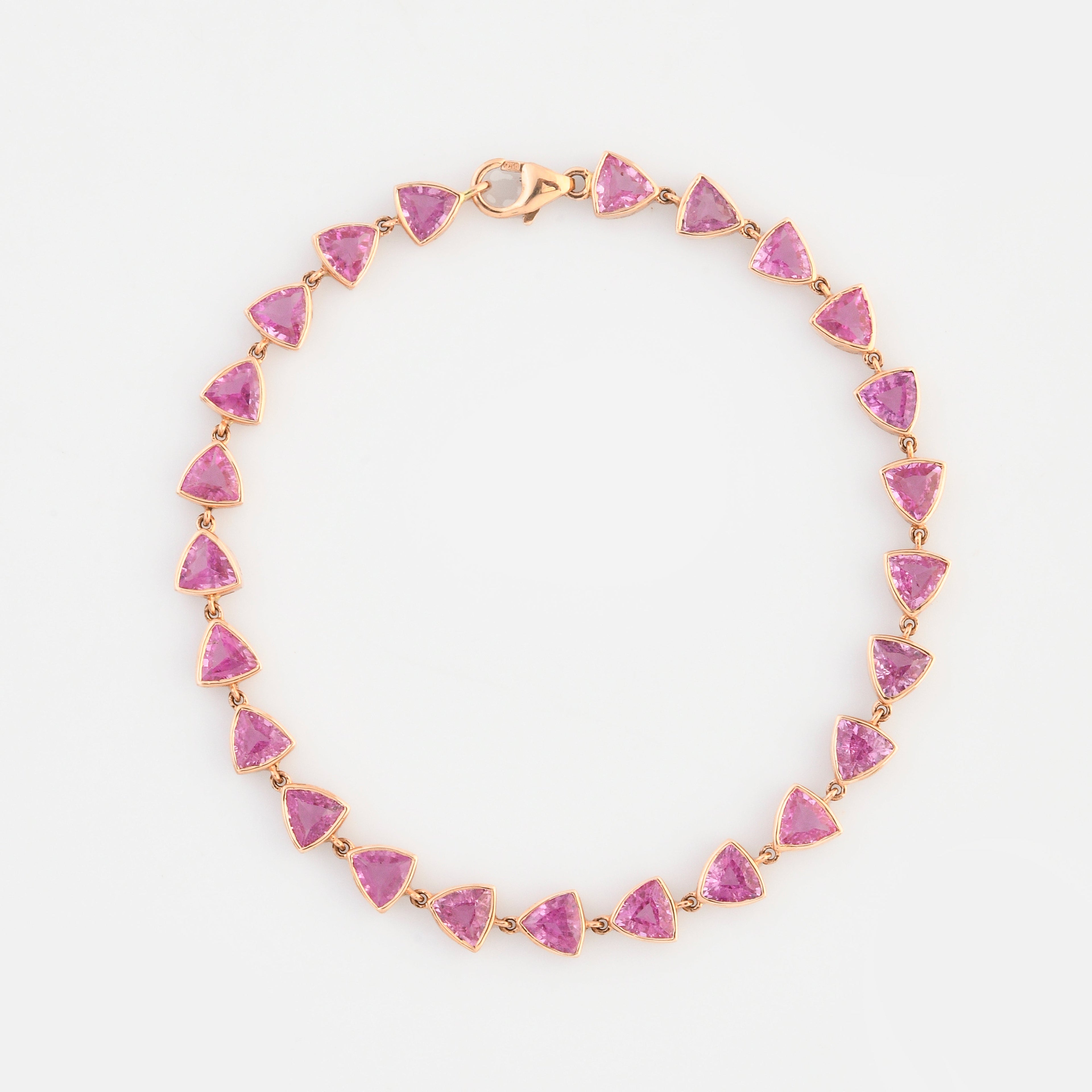 Pink Sapphire Trillion Rose Cut Bracelet