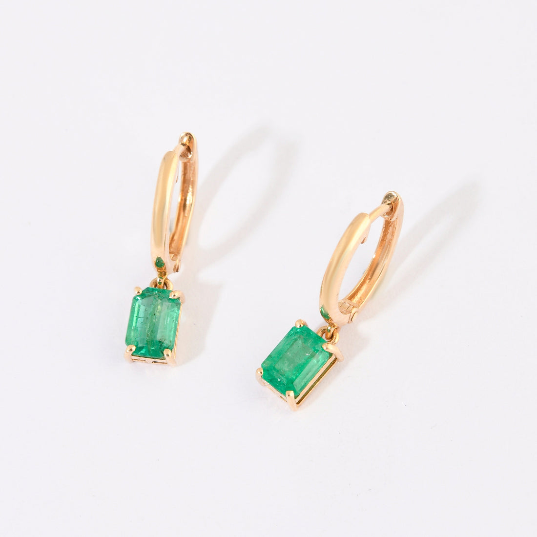 Emerald Hoop Earrings