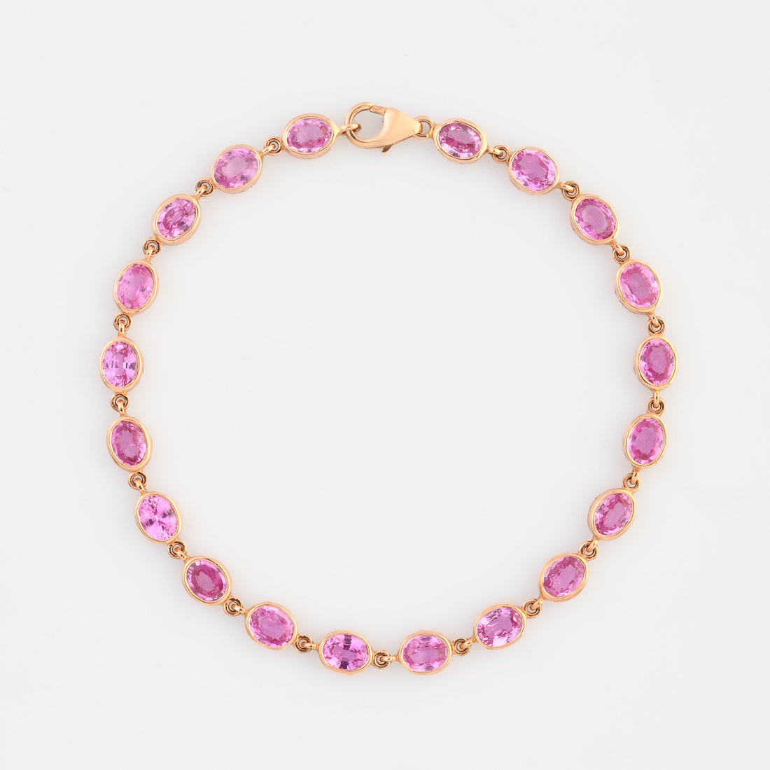 Pink Sapphire Oval Rose Cut Bracelet