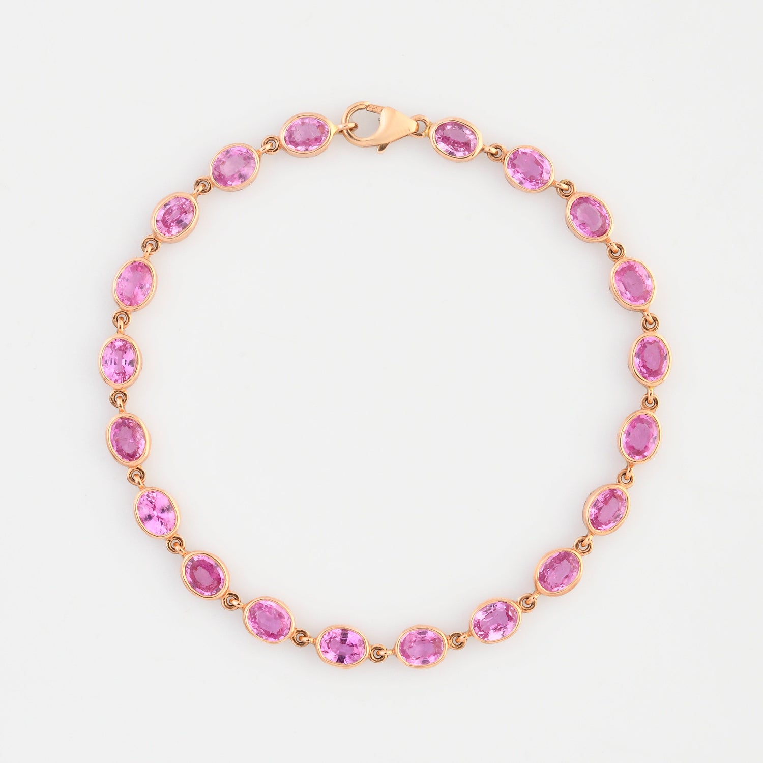 Pink Sapphire Oval Rose Cut Bracelet