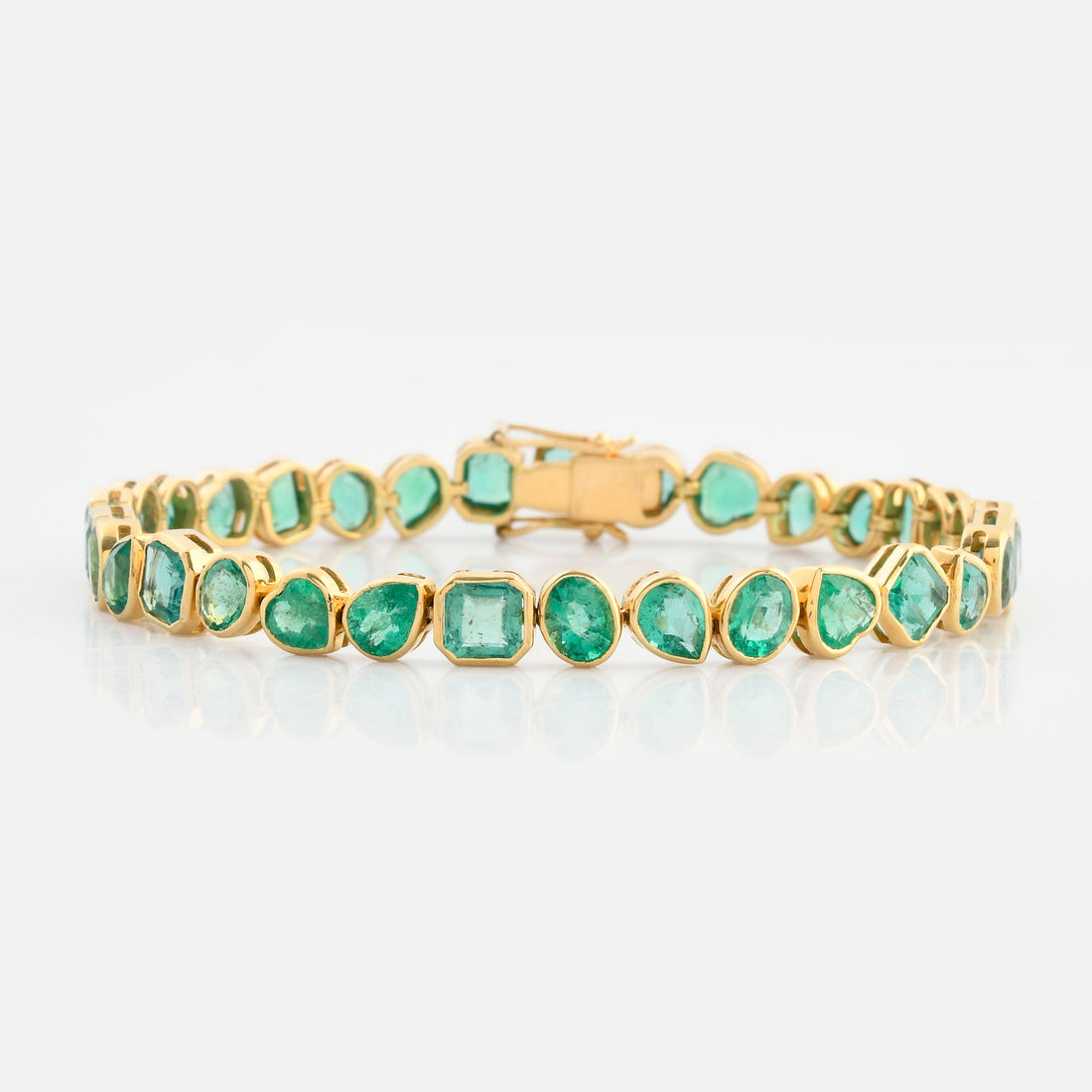 Emerald Mixed Shapes Tennis Bracelet