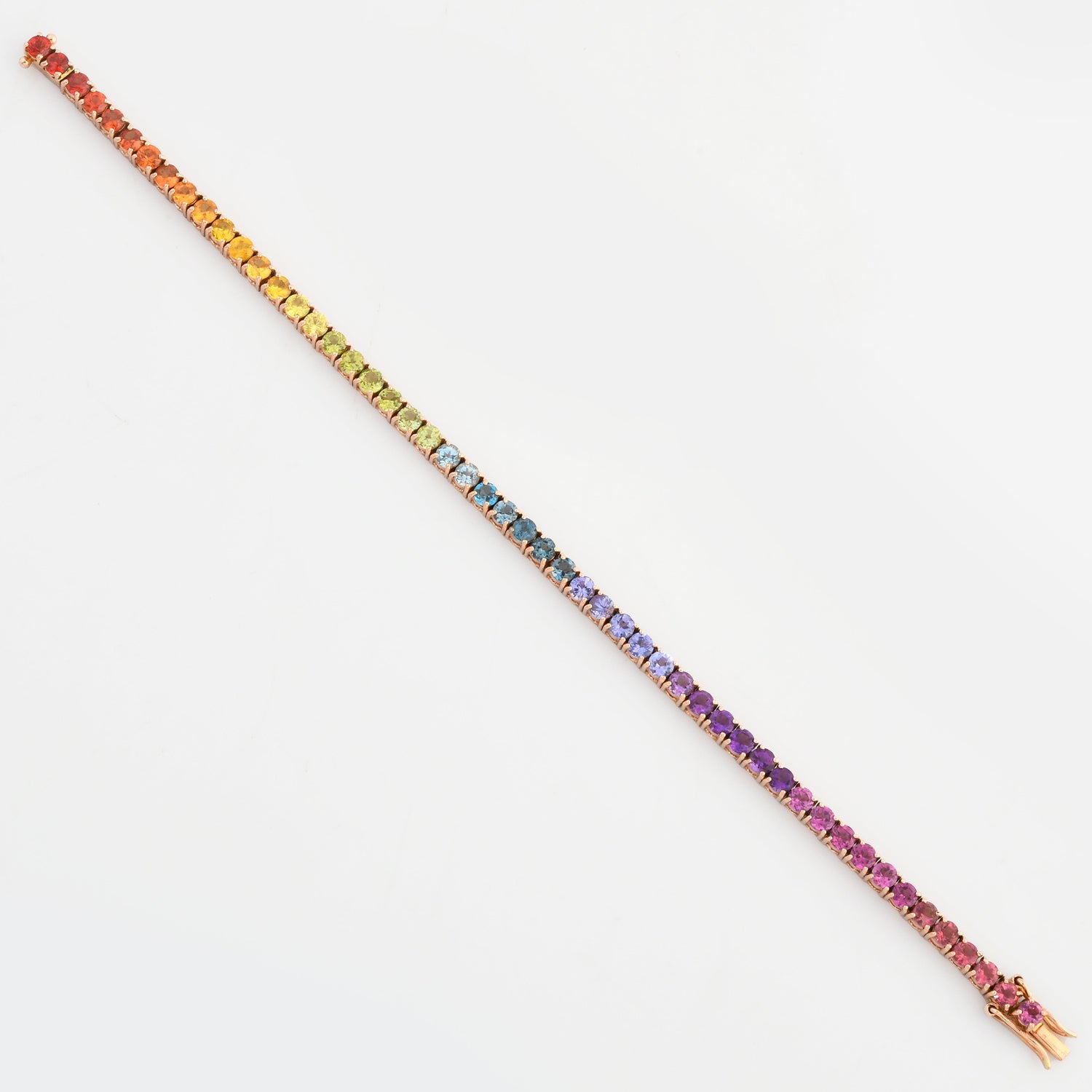 Rainbow Sapphire Round Tennis Bracelet