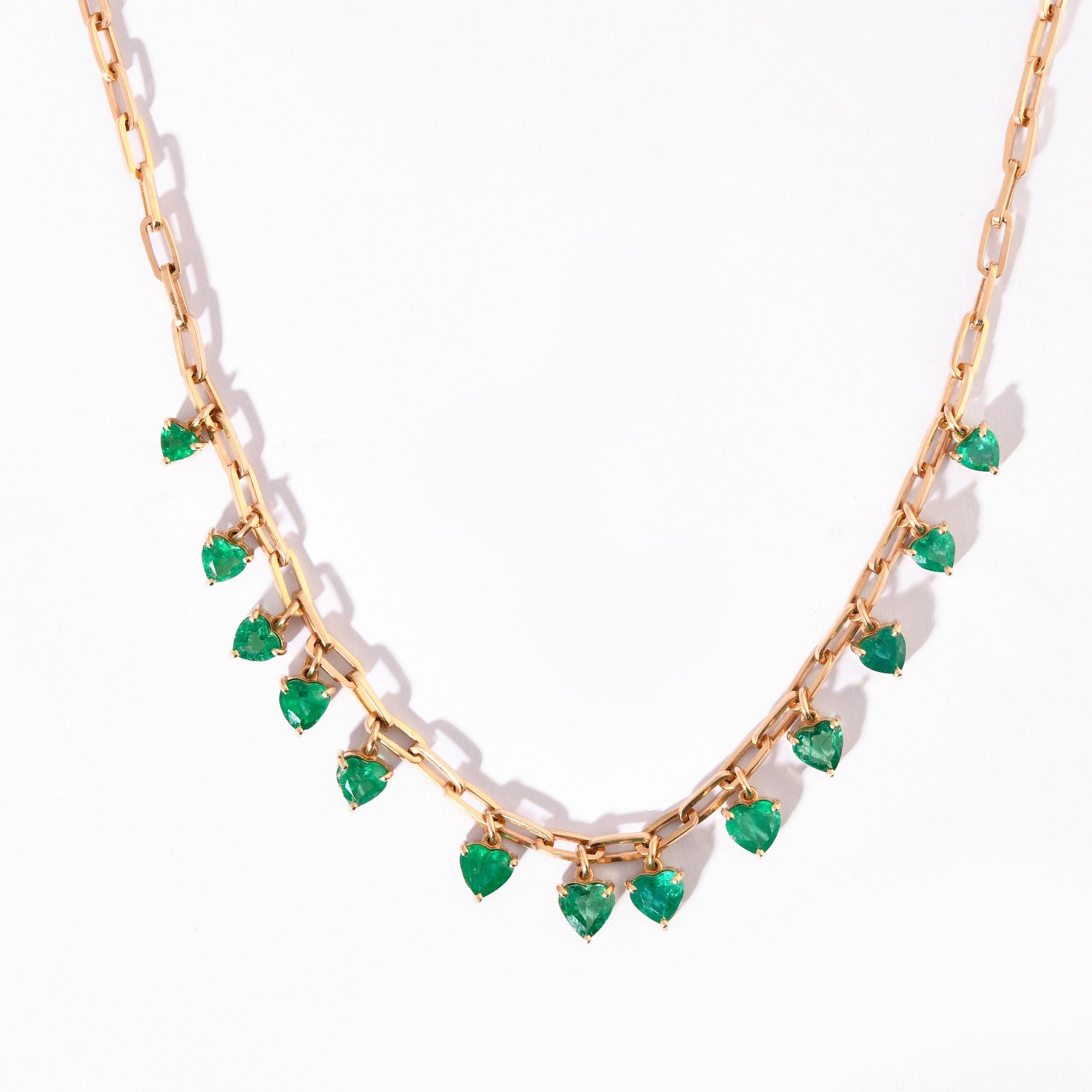 Emerald Chain Heart Necklace