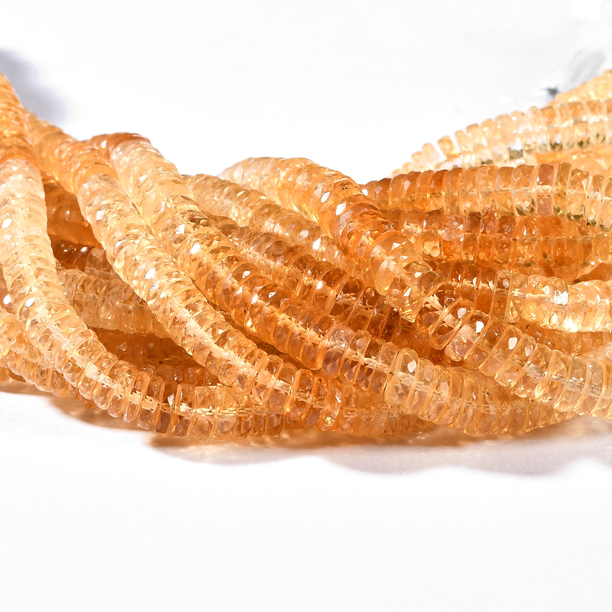 CITRINE HEISHI 6.5-7 MM - 1 STRAND - 20 CM