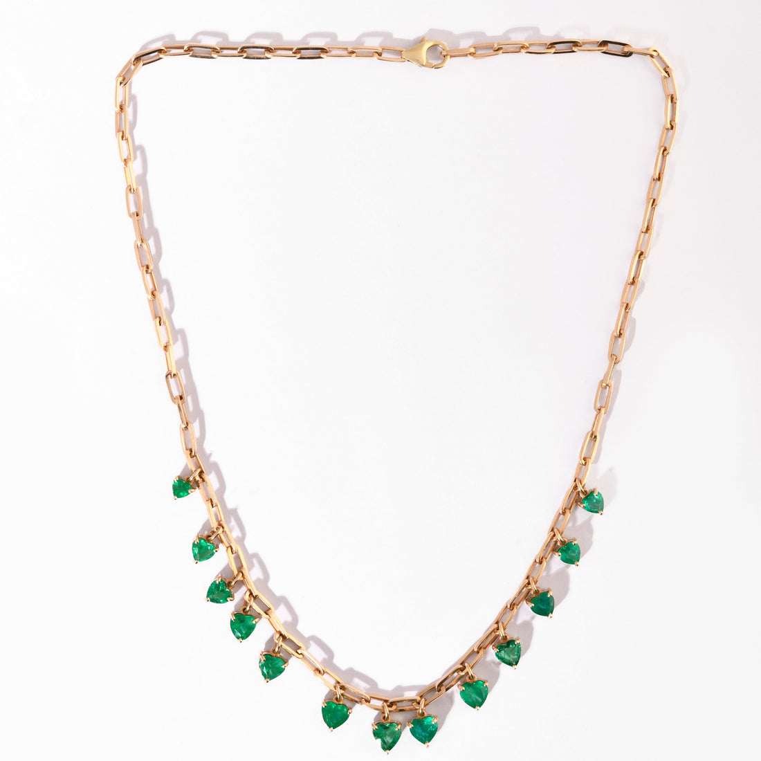 Emerald Chain Heart Necklace