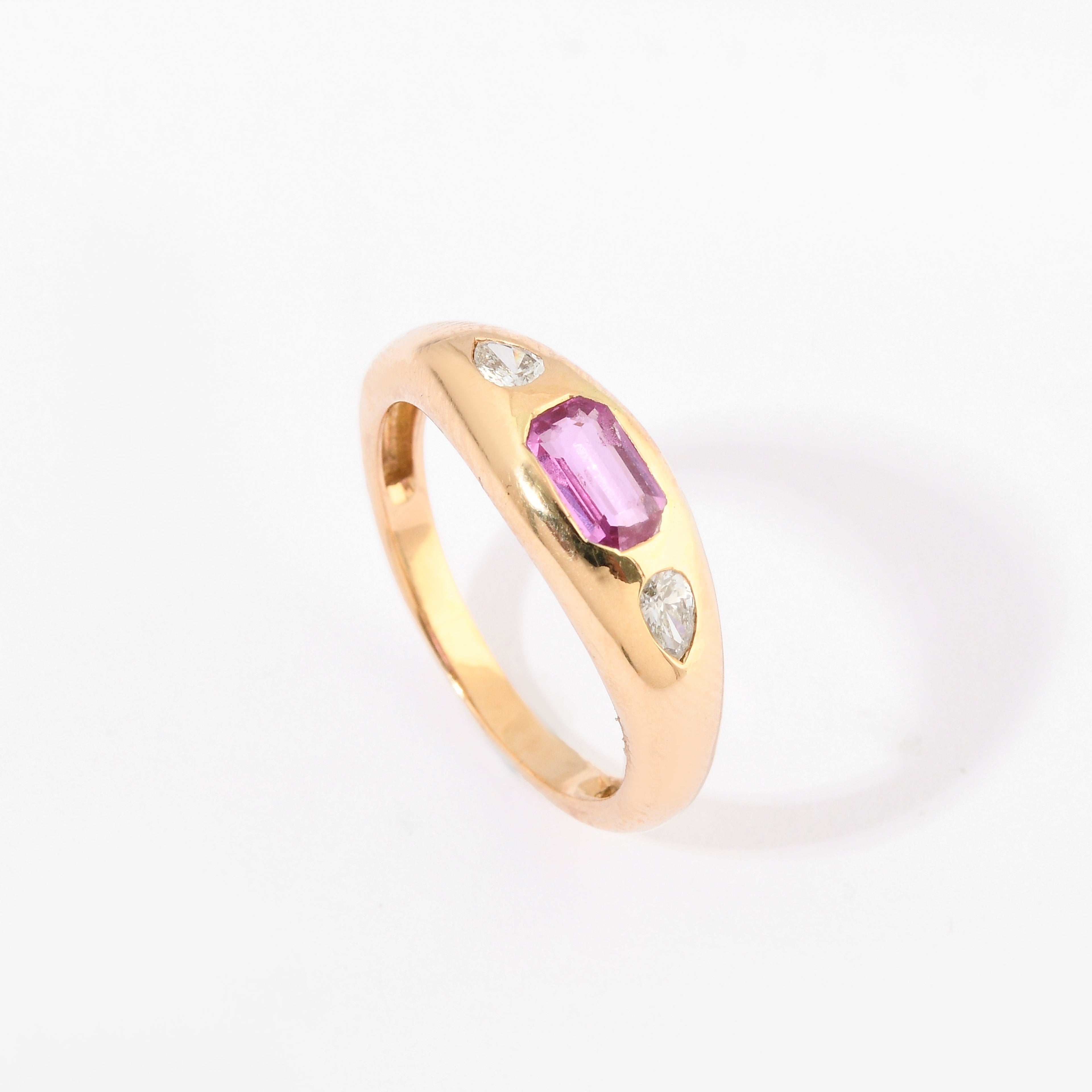 Pink Sapphire &amp; Diamond Chunky Ring