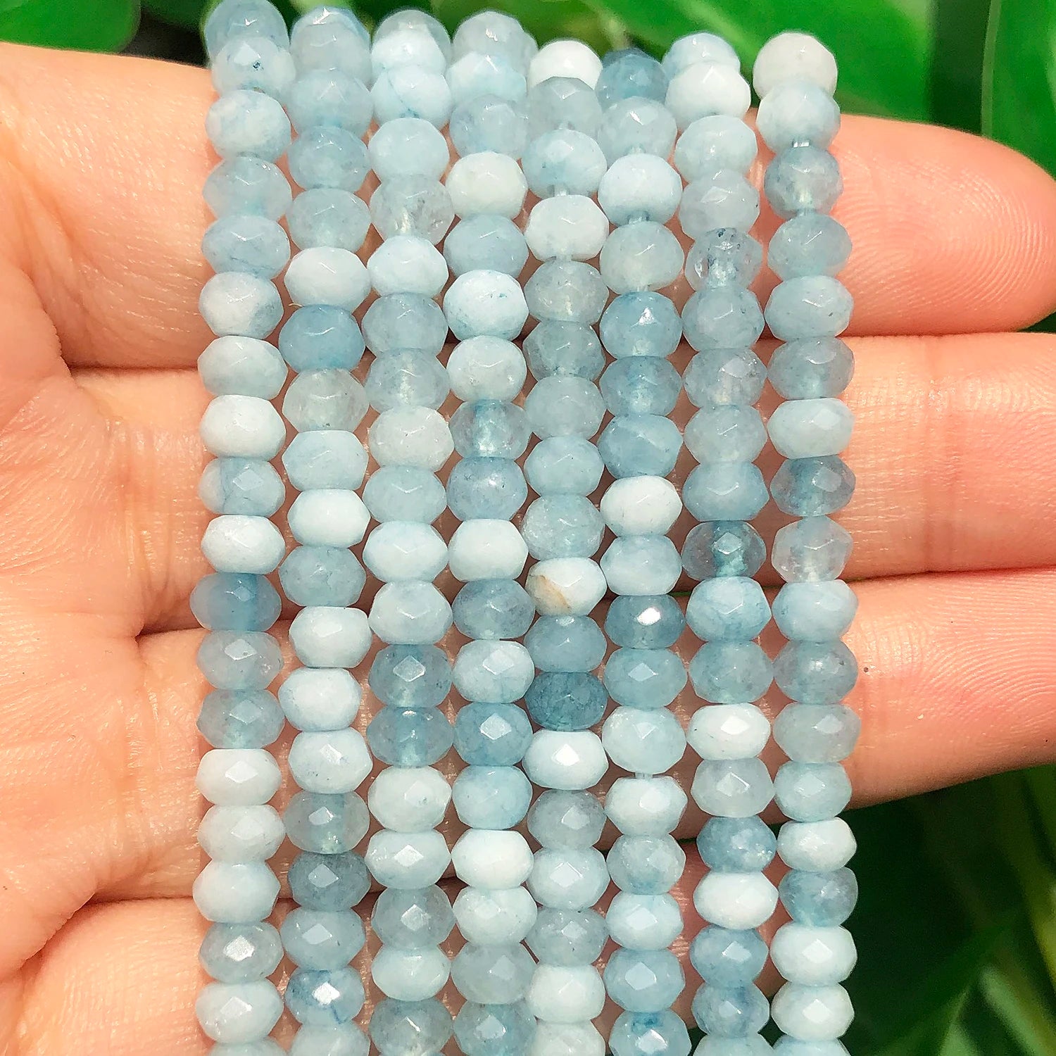 3x5mm Natural Rondelle Stone Beads Faceted Red Rubys Aquamarines Sapphires Beads for Jewelry Making Diy Bracelet Accessories