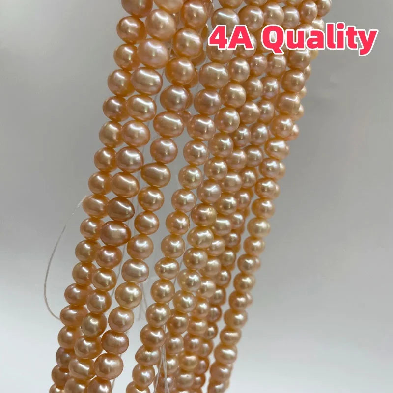 4A 4A+ Natural Freshwater Round Pearl Strand Chain Wholesale Price Jewelry Making DIY Necklace for Woman Gifts