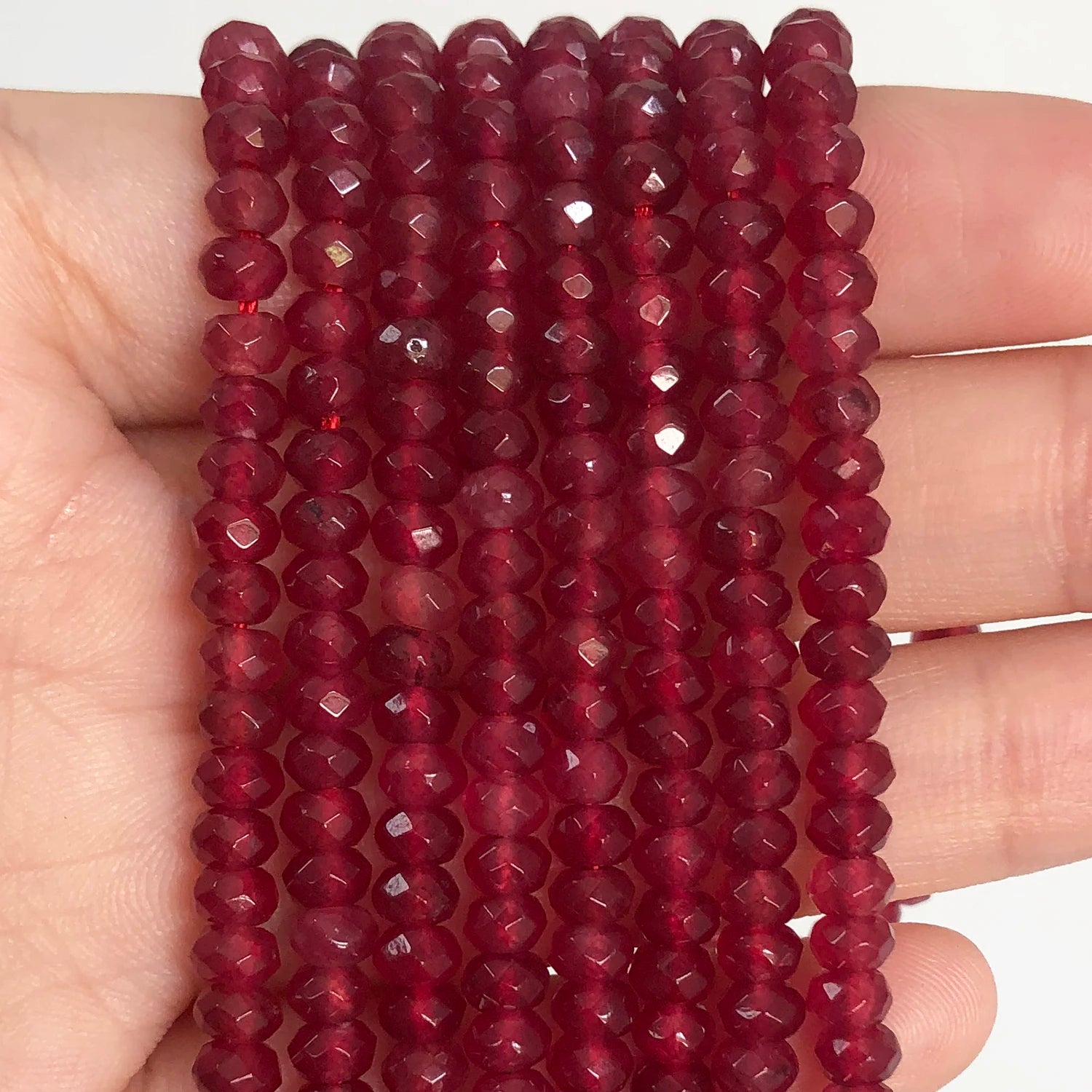 3x5mm Natural Rondelle Stone Beads Faceted Red Rubys Aquamarines Sapphires Beads for Jewelry Making Diy Bracelet Accessories