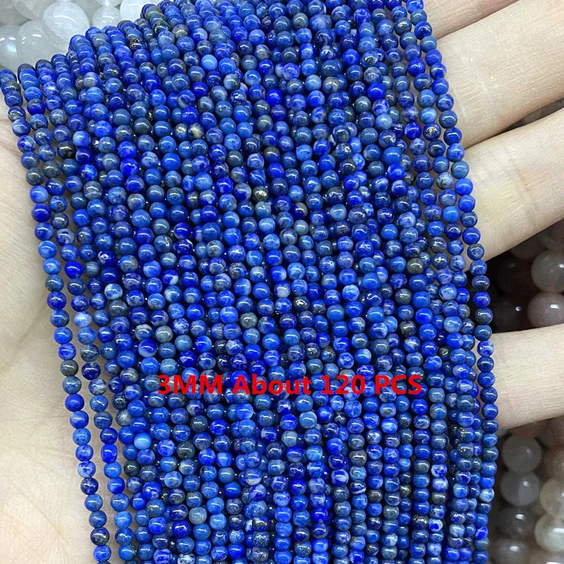 Natural Lapis Lazuli Round Tube Faceted Loose Spacer Stone Beads For Jewelry Making DIY Handmade Bracelets Necklace Accessories