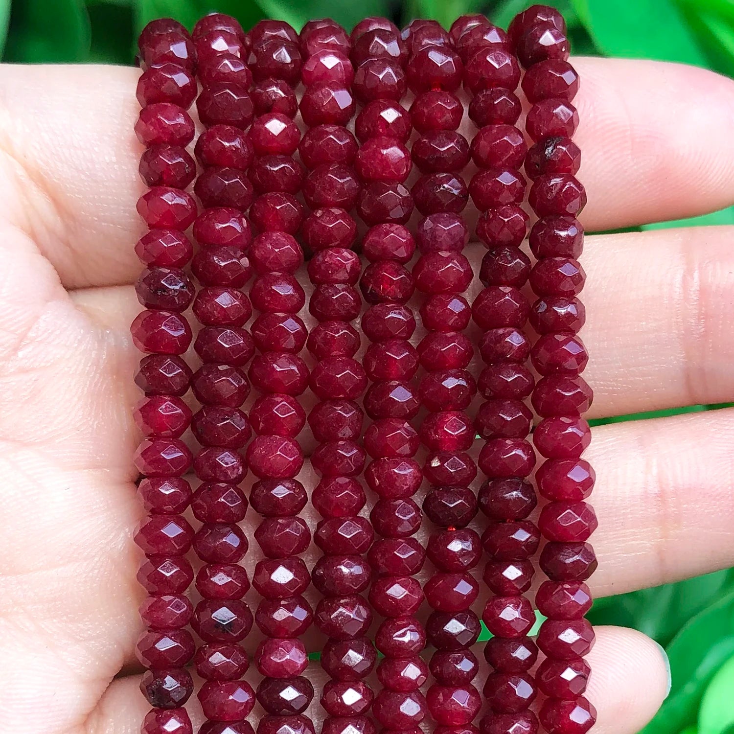 3x5mm Natural Rondelle Stone Beads Faceted Red Rubys Aquamarines Sapphires Beads for Jewelry Making Diy Bracelet Accessories