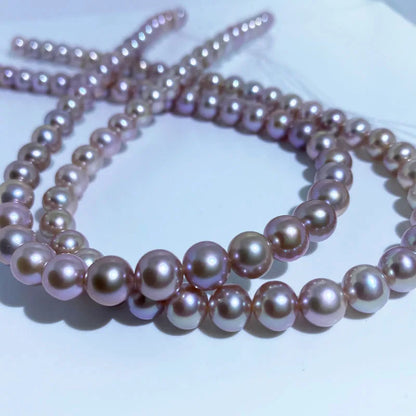 4A 4A+ Natural Freshwater Round Pearl Strand Chain Wholesale Price Jewelry Making DIY Necklace for Woman Gifts