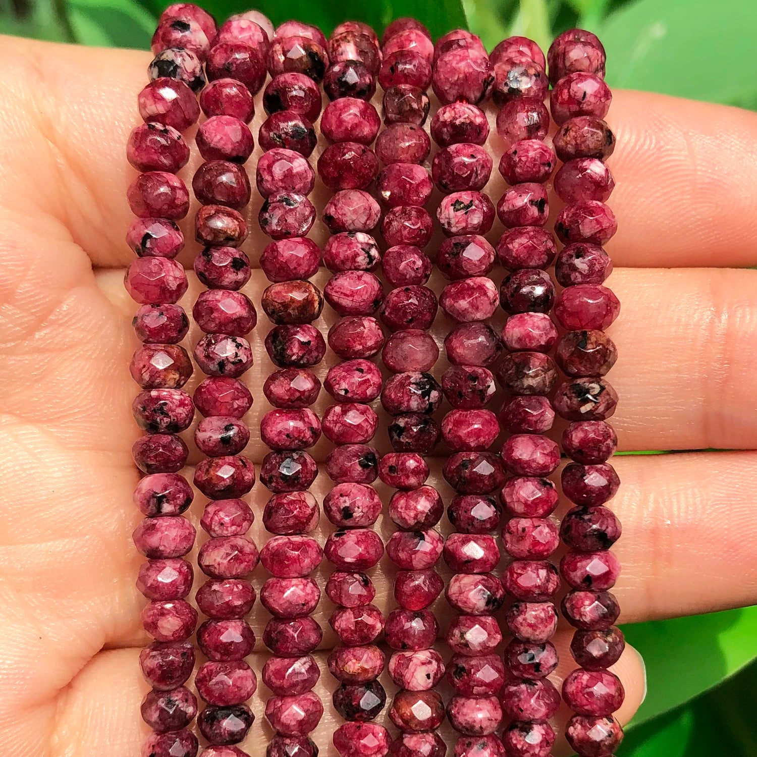 3x5mm Natural Rondelle Stone Beads Faceted Red Rubys Aquamarines Sapphires Beads for Jewelry Making Diy Bracelet Accessories