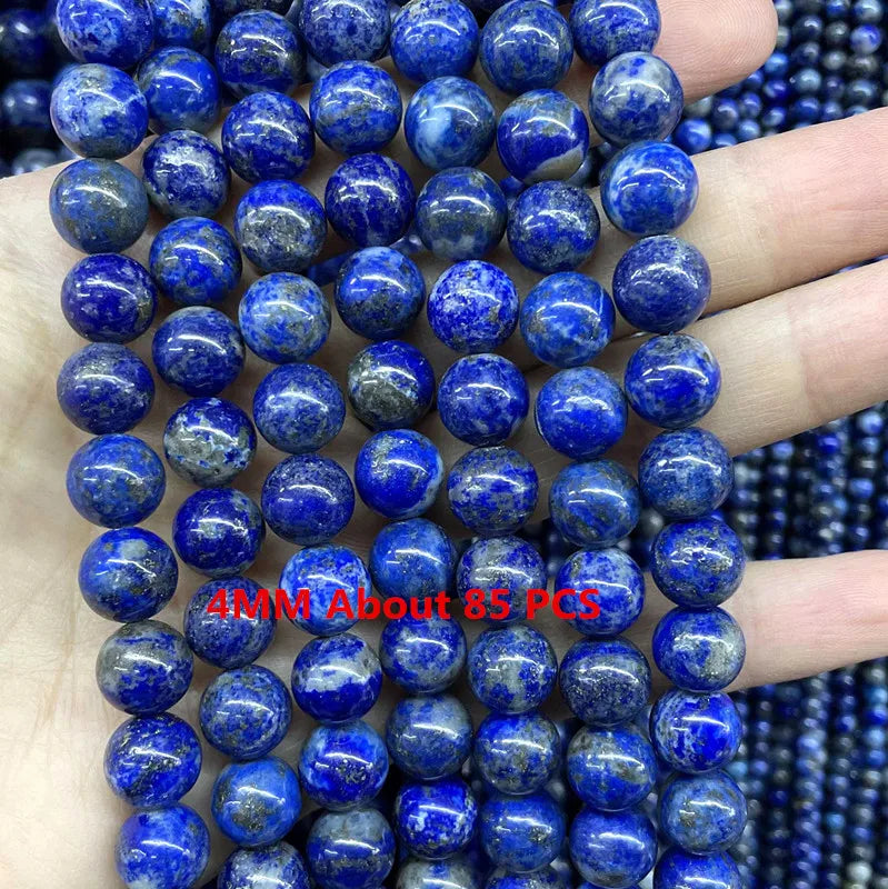 Natural Lapis Lazuli Round Tube Faceted Loose Spacer Stone Beads For Jewelry Making DIY Handmade Bracelets Necklace Accessories